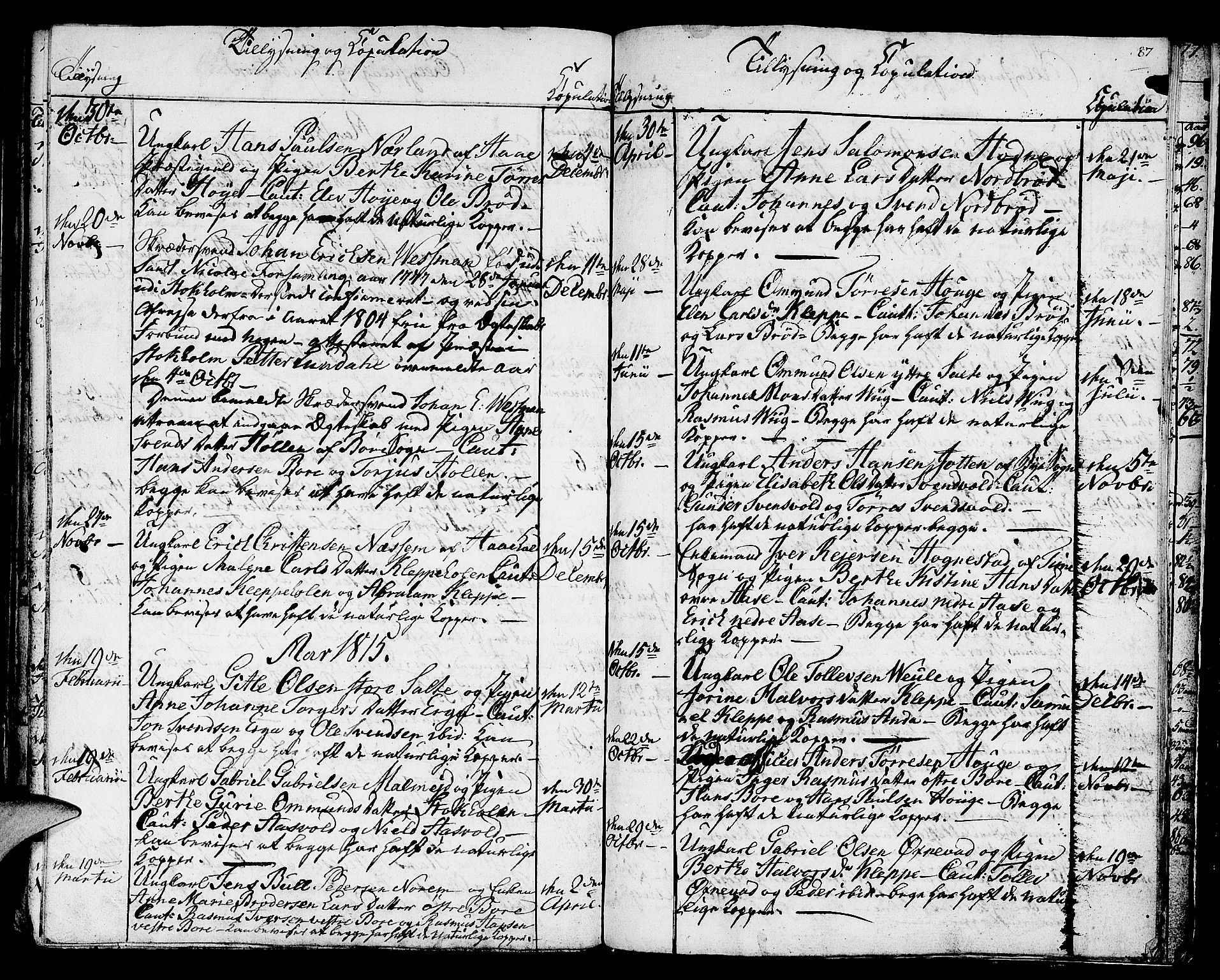 Klepp sokneprestkontor, SAST/A-101803/001/3/30BA/L0001: Parish register (official) no. A 1, 1793-1819, p. 87