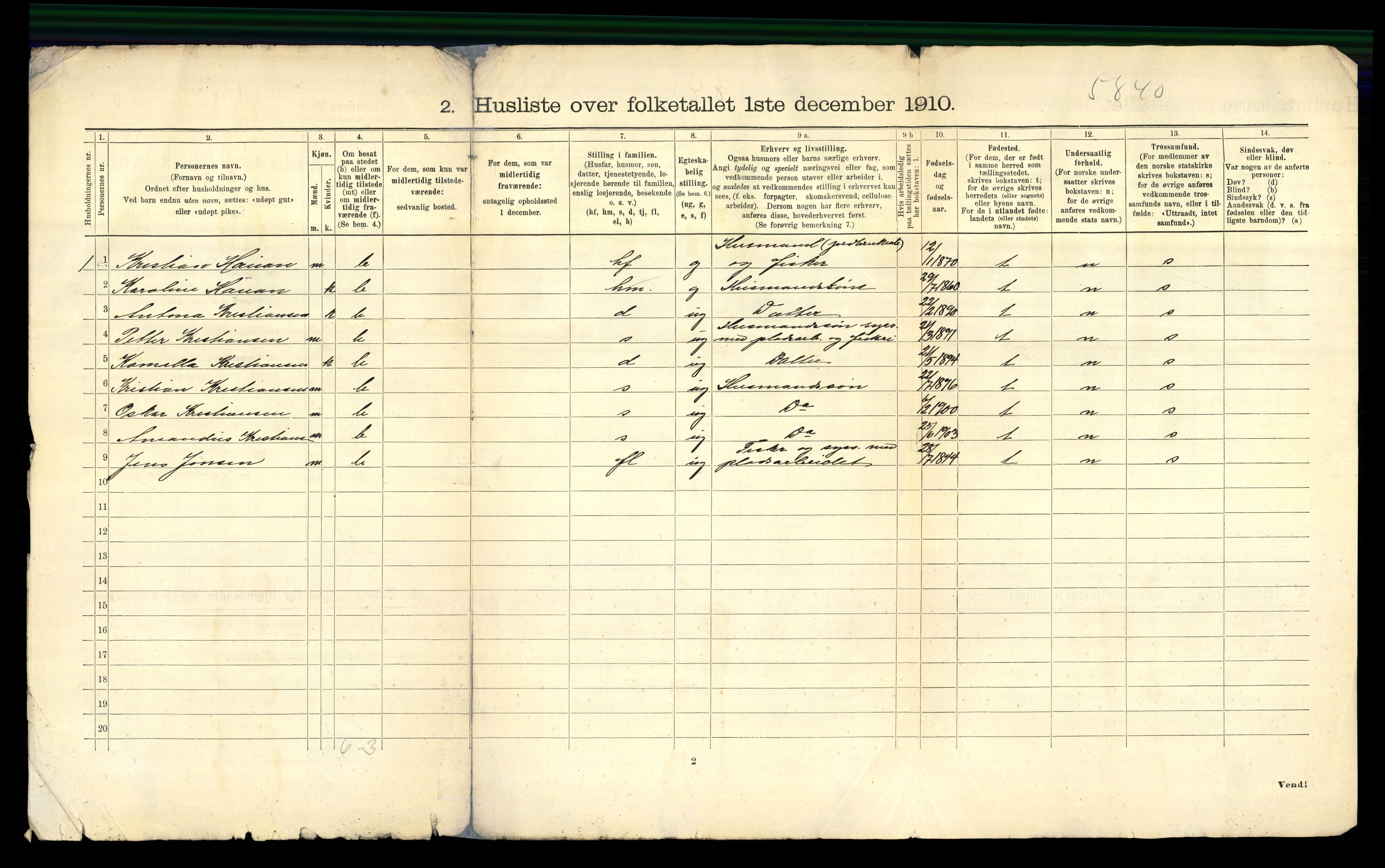 RA, 1910 census for Sørfjord, 1910, p. 19