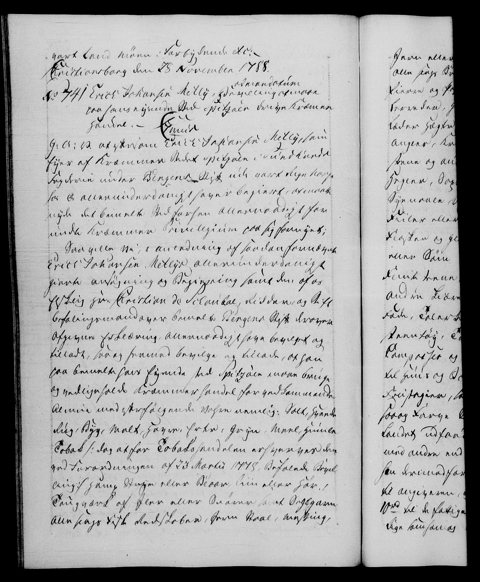 Danske Kanselli 1572-1799, AV/RA-EA-3023/F/Fc/Fca/Fcaa/L0052: Norske registre, 1788-1789, p. 378a