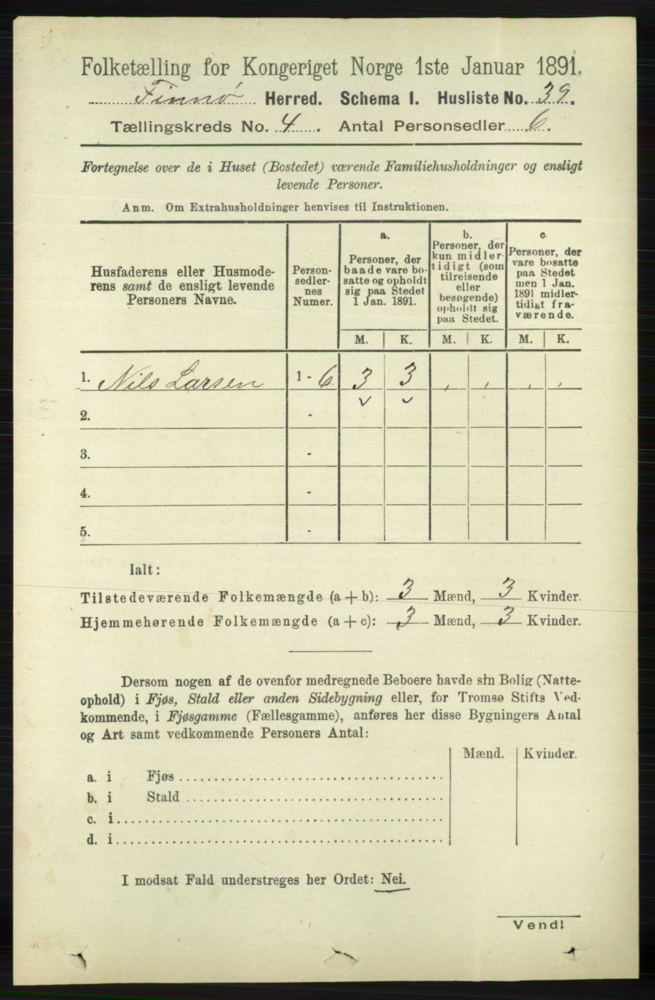 RA, 1891 census for 1141 Finnøy, 1891, p. 816