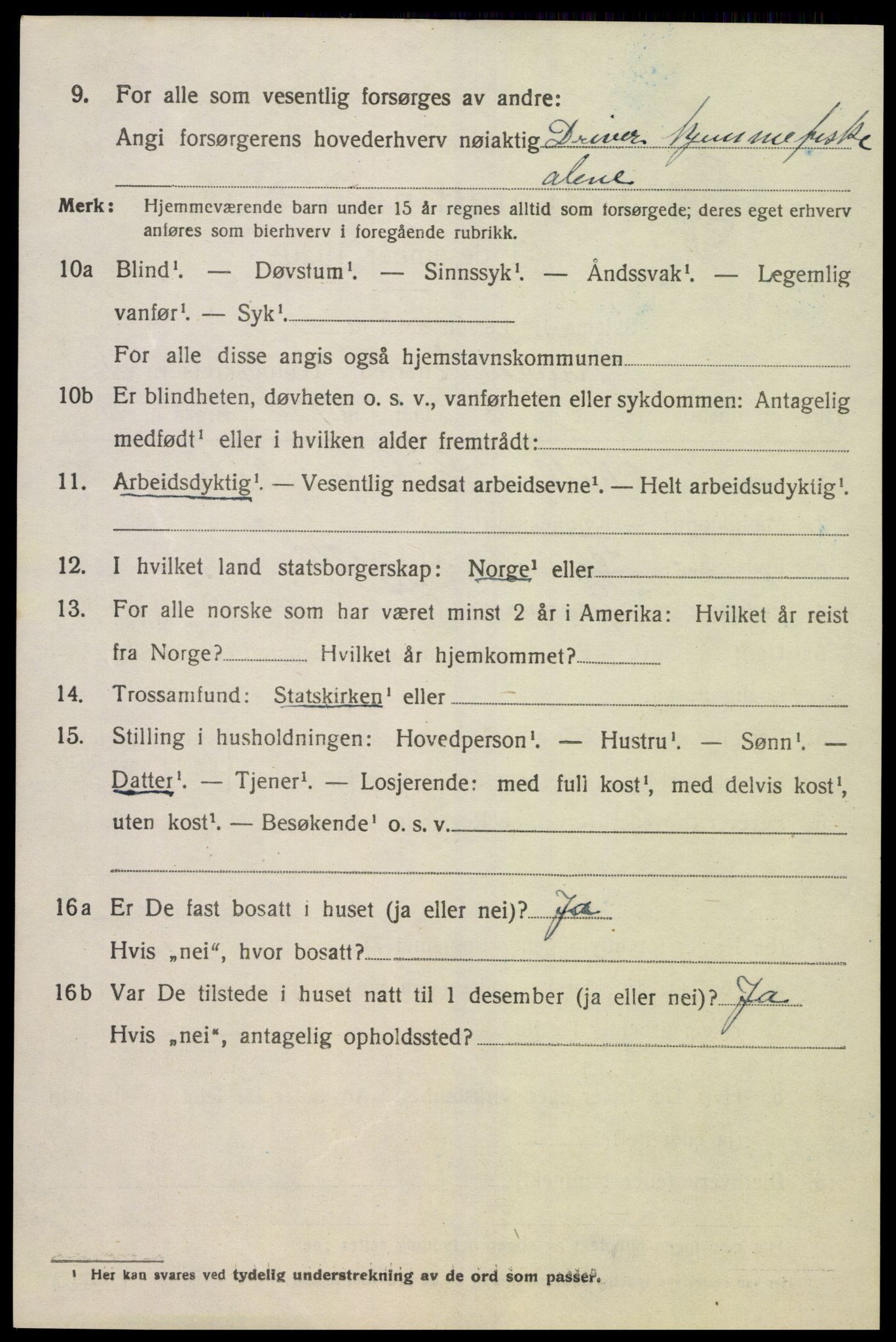 SAK, 1920 census for Spangereid, 1920, p. 1518