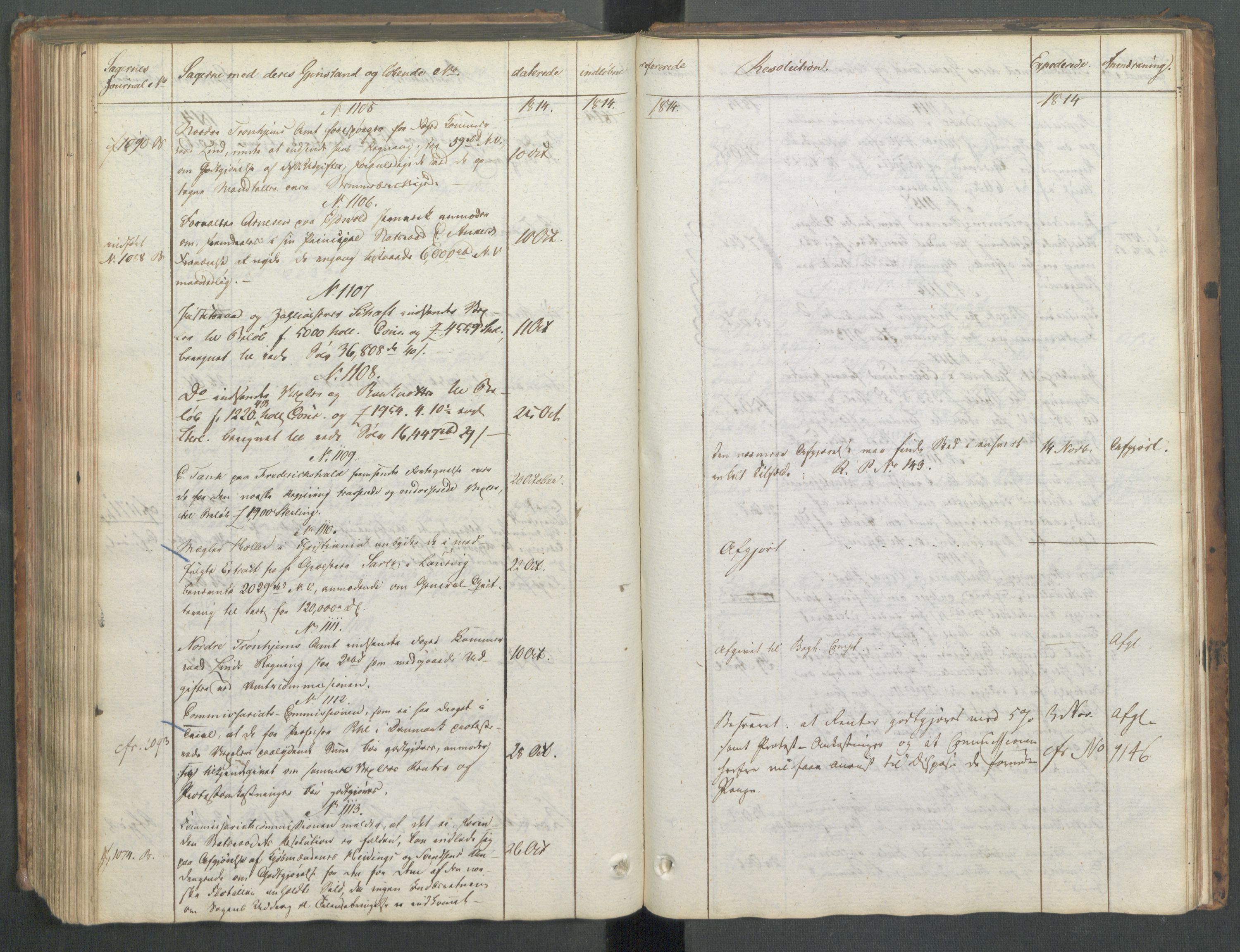 Departementene i 1814, RA/S-3899/Fa/L0008: 1. byrå - Journal B, 1814, p. 207