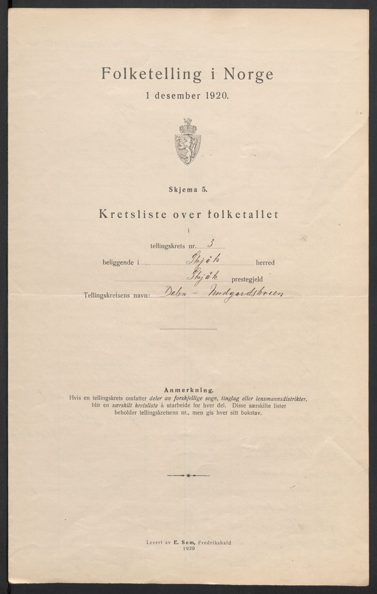 SAH, 1920 census for Skjåk, 1920, p. 12
