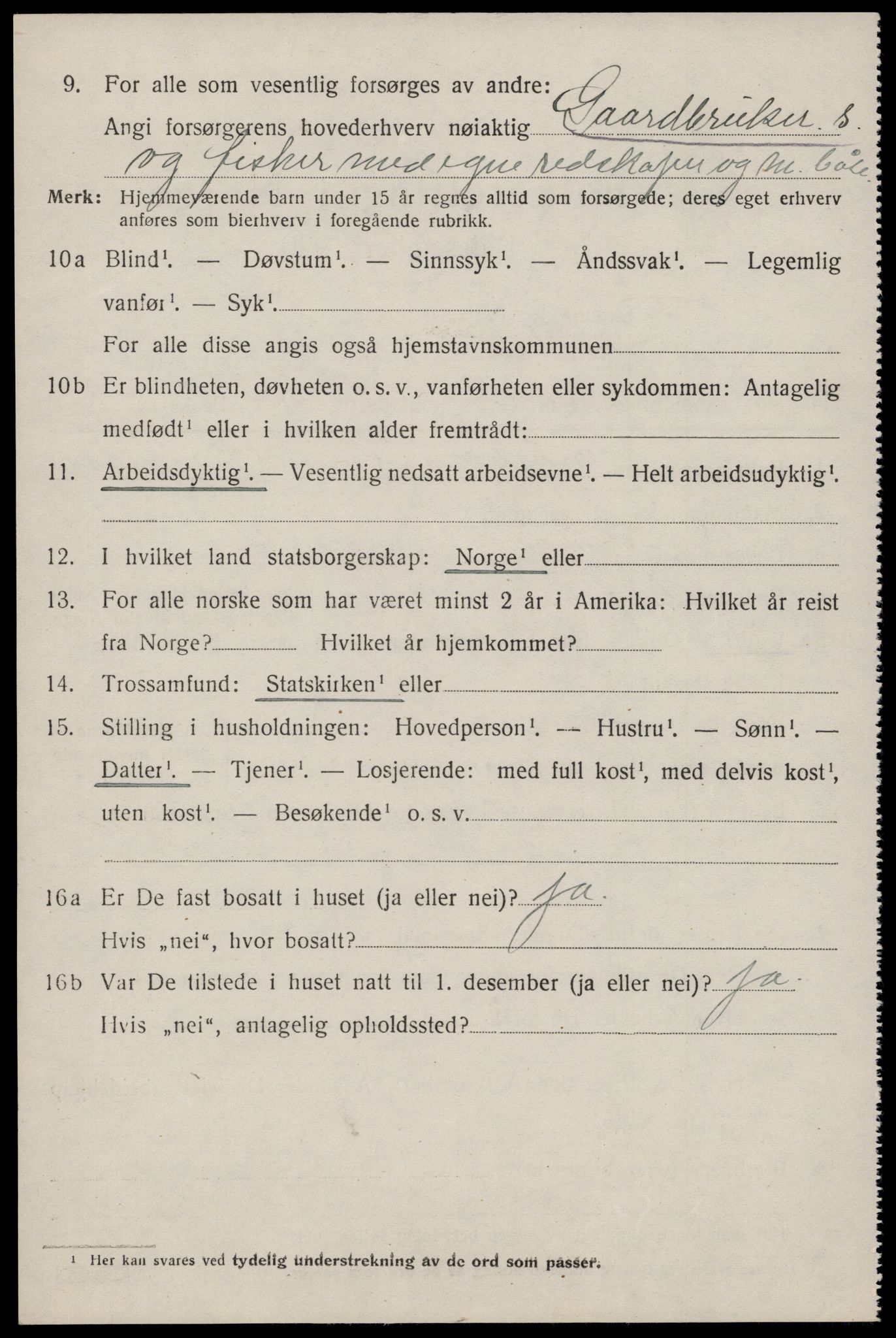 SAST, 1920 census for Torvastad, 1920, p. 5097