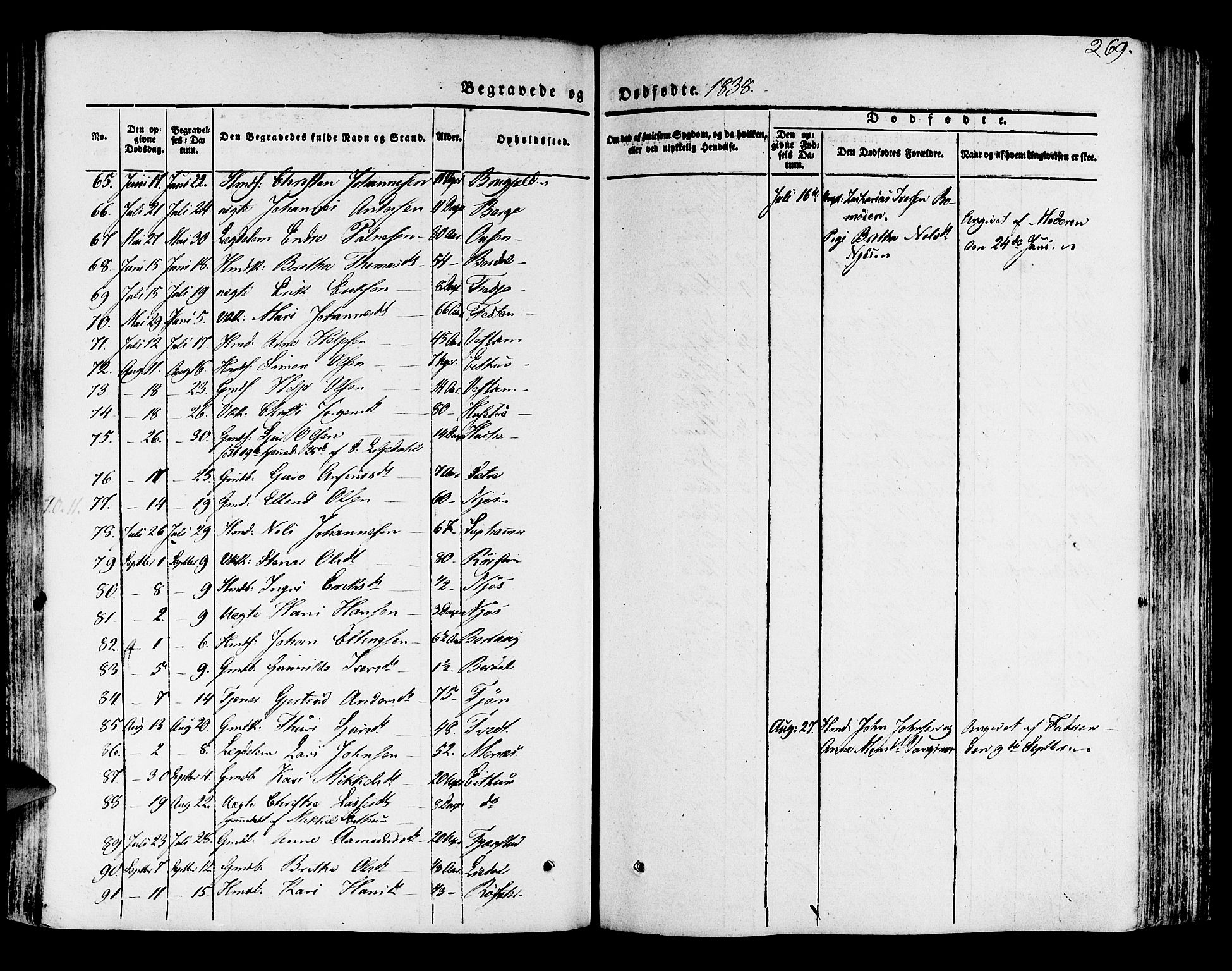 Leikanger sokneprestembete, AV/SAB-A-81001/H/Haa/Haaa/L0007: Parish register (official) no. A 7, 1838-1851, p. 269