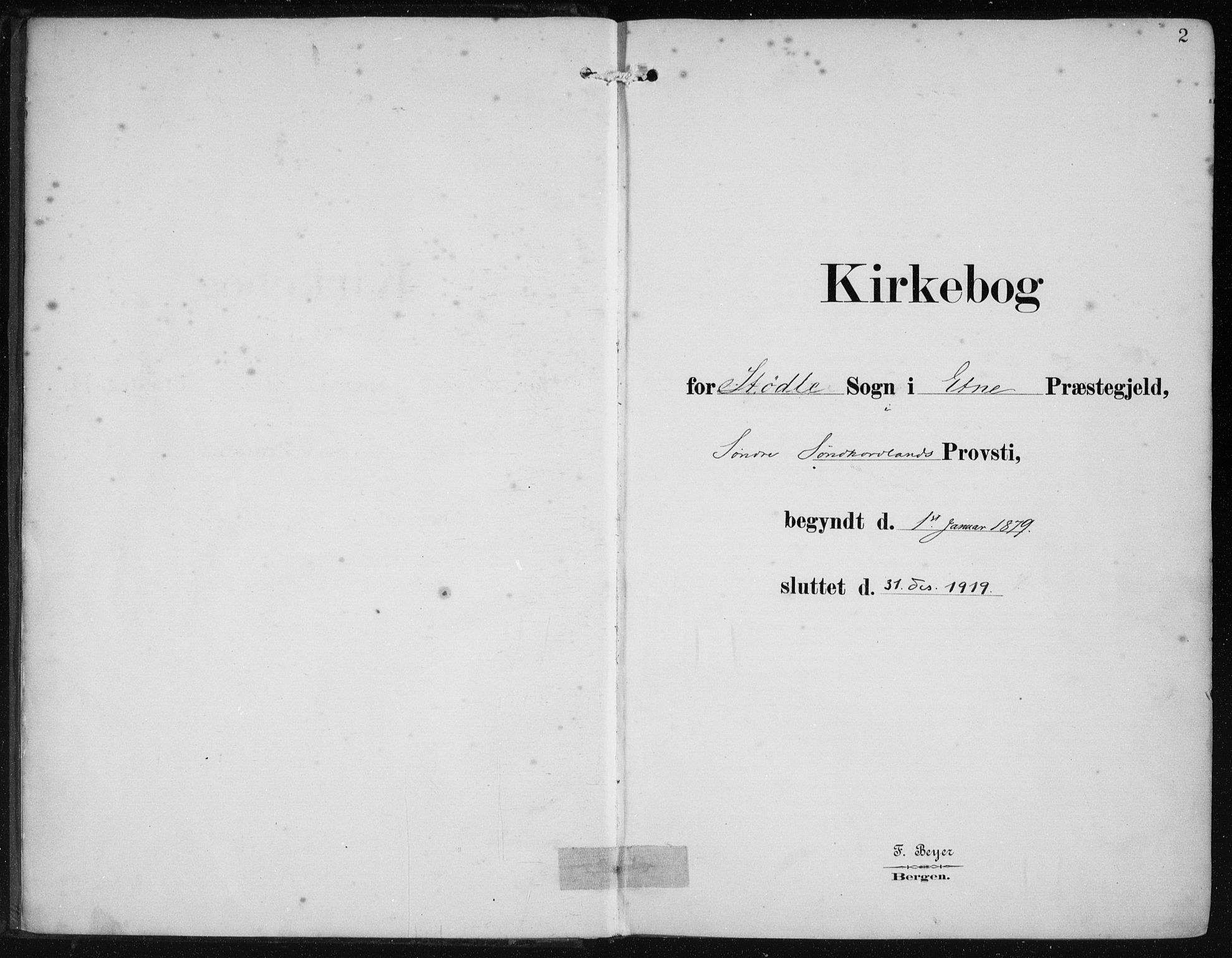 Etne sokneprestembete, SAB/A-75001/H/Haa: Parish register (official) no. B  1, 1879-1919, p. 2
