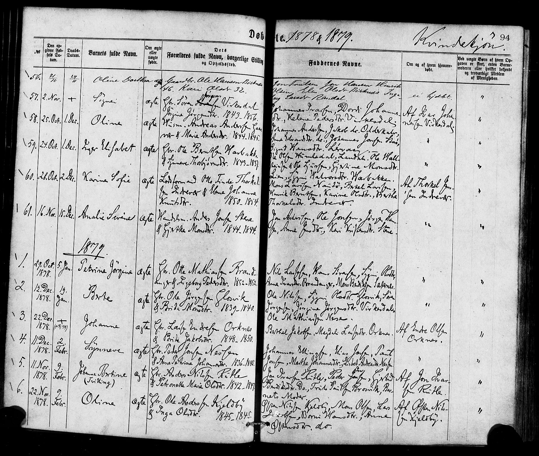 Gulen sokneprestembete, AV/SAB-A-80201/H/Haa/Haaa/L0023: Parish register (official) no. A 23, 1870-1880, p. 94