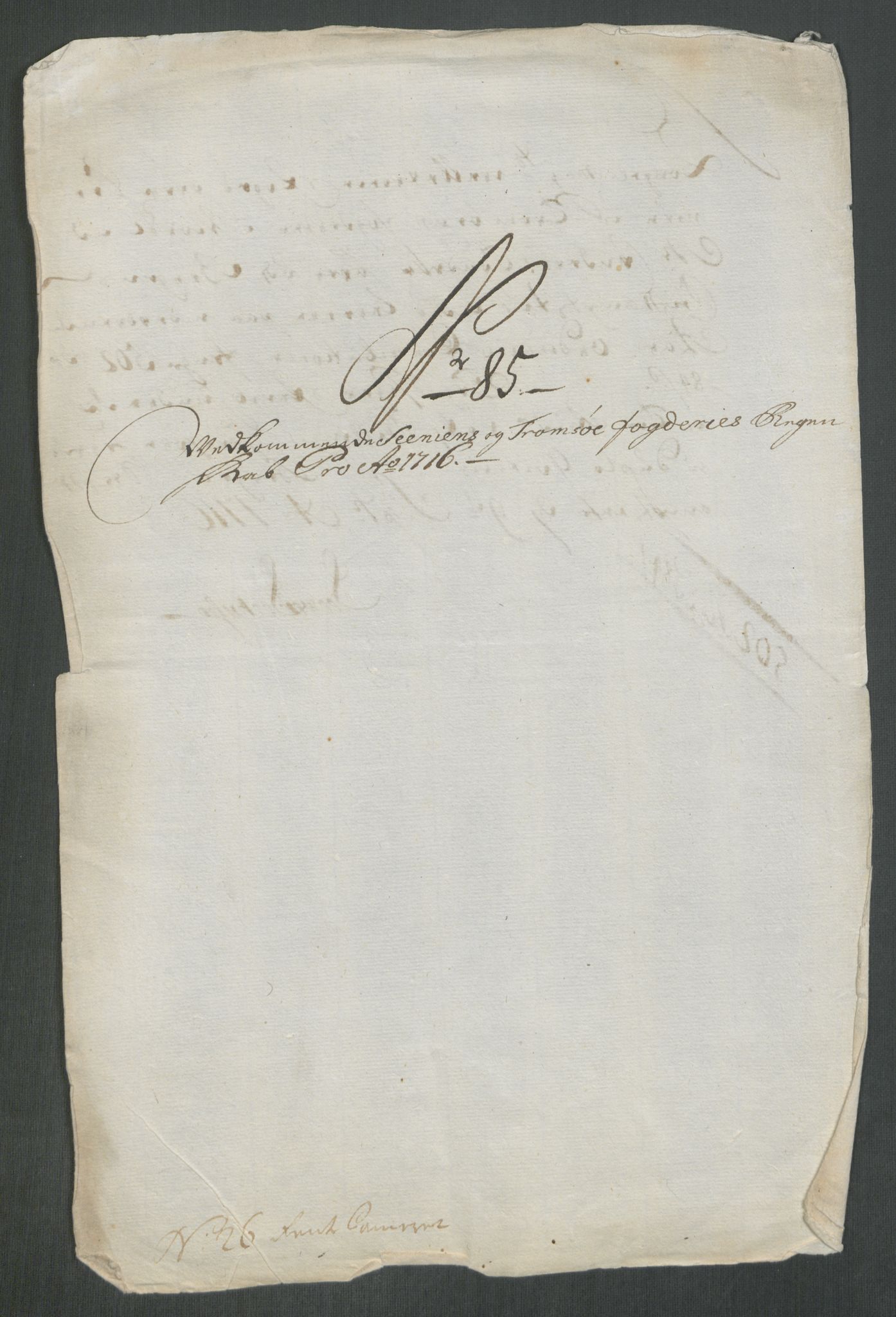 Rentekammeret inntil 1814, Reviderte regnskaper, Fogderegnskap, AV/RA-EA-4092/R68/L4762: Fogderegnskap Senja og Troms, 1716, p. 384