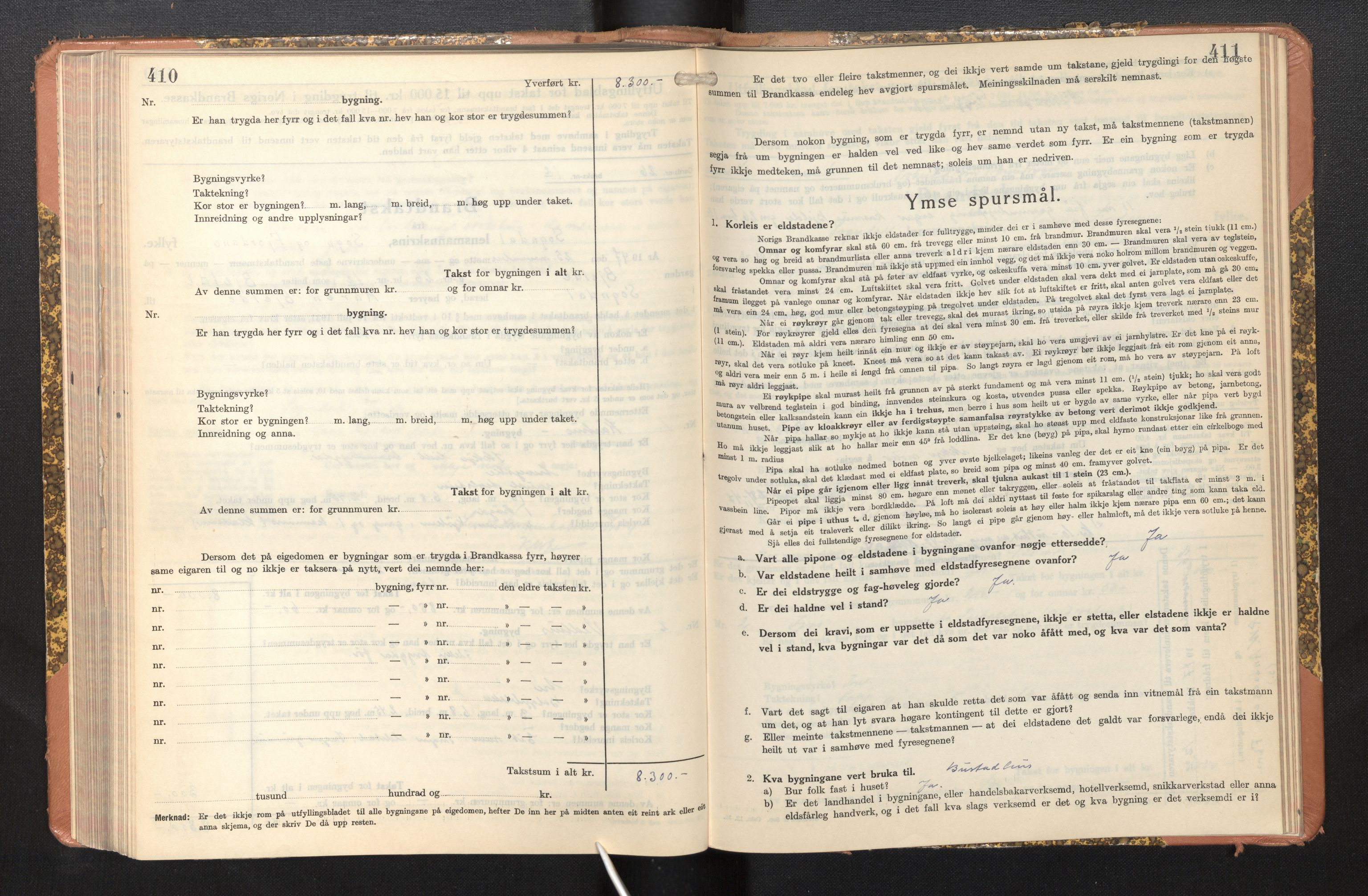 Lensmannen i Sogndal, AV/SAB-A-29901/0012/L0014: Branntakstprotokoll, skjematakst, 1938-1950, p. 410-411