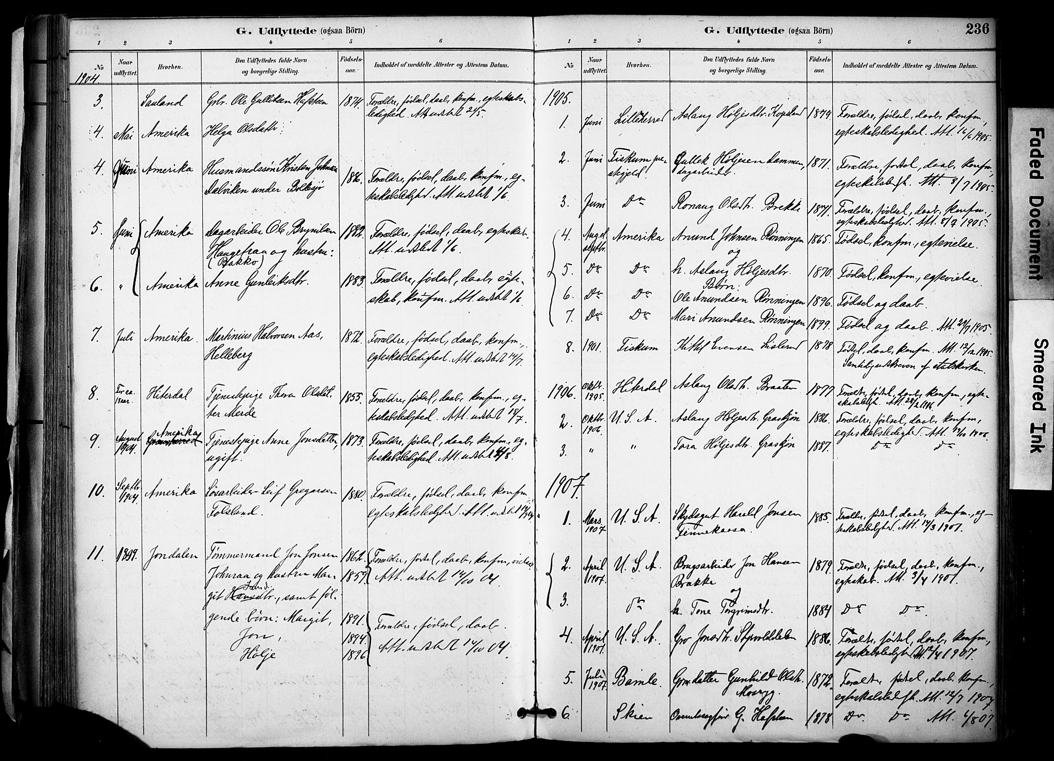 Gransherad kirkebøker, SAKO/A-267/F/Fa/L0005: Parish register (official) no. I 5, 1887-1916, p. 236