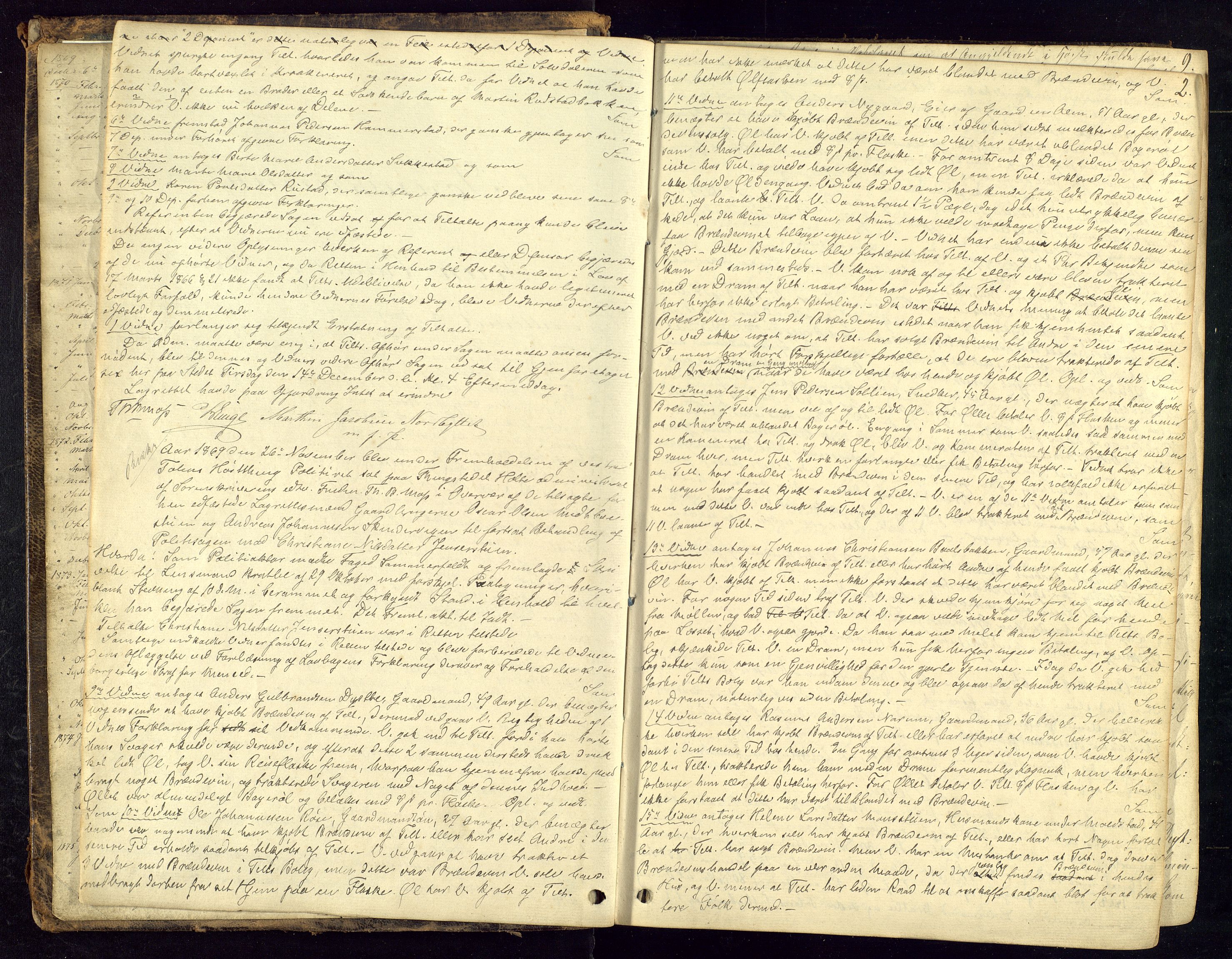 Toten tingrett, AV/SAH-TING-006/G/Gc/Gca/L0018: Ekstrarettsprotokoll - Østre og Vestre Toten, 1869-1876, p. 2