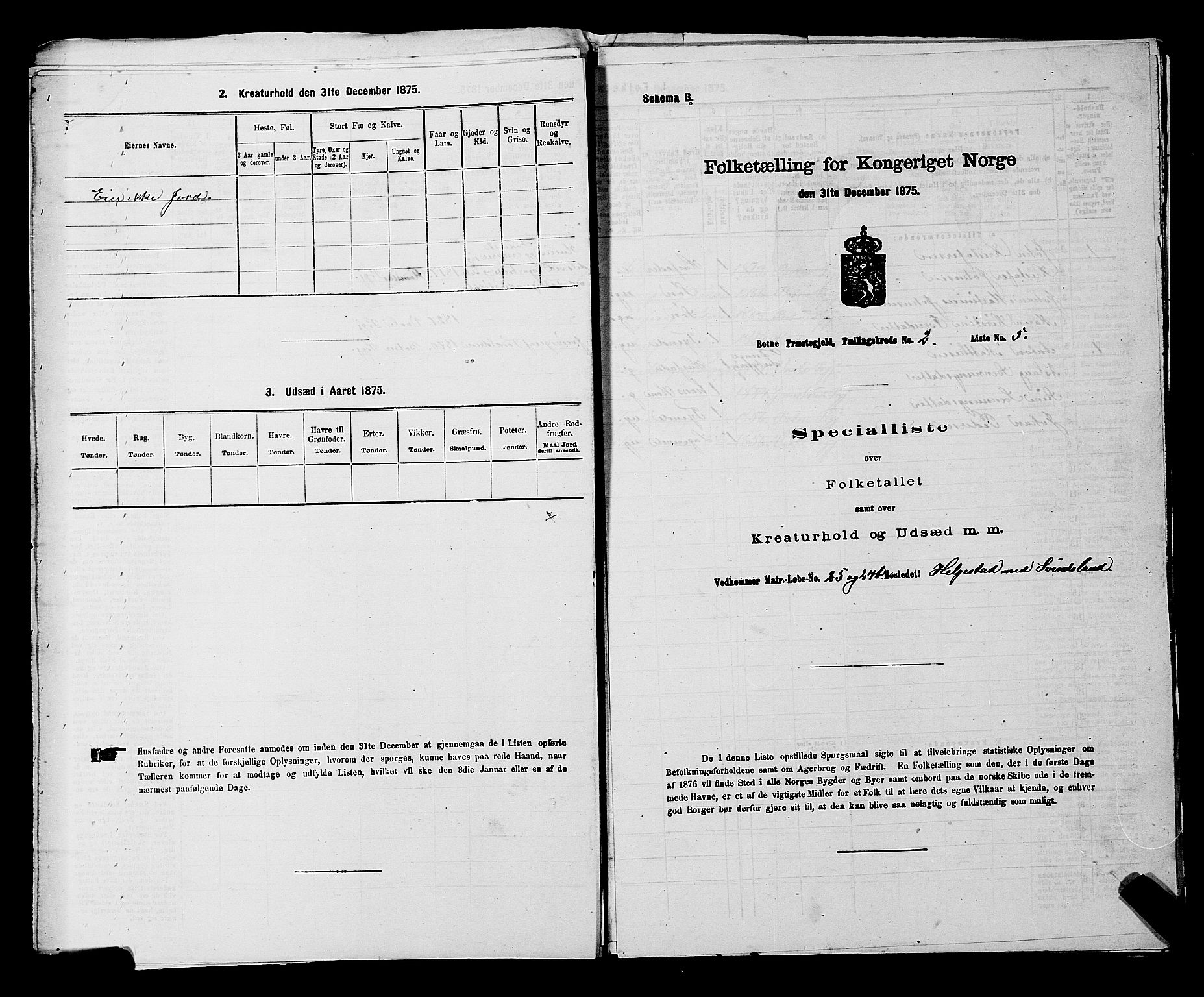 SAKO, 1875 census for 0715P Botne, 1875, p. 168