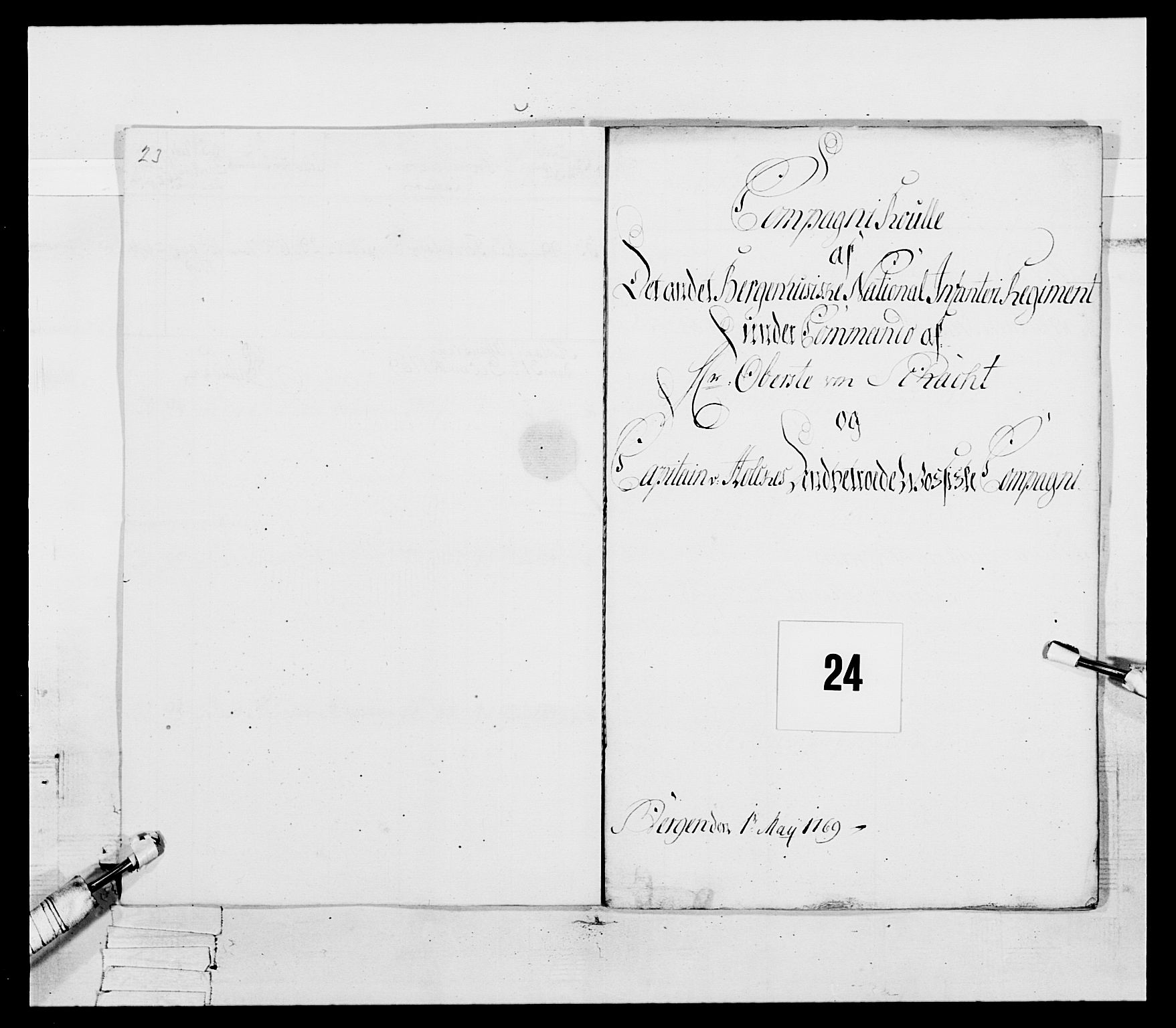 Generalitets- og kommissariatskollegiet, Det kongelige norske kommissariatskollegium, RA/EA-5420/E/Eh/L0092: 2. Bergenhusiske nasjonale infanteriregiment, 1769-1771, p. 301