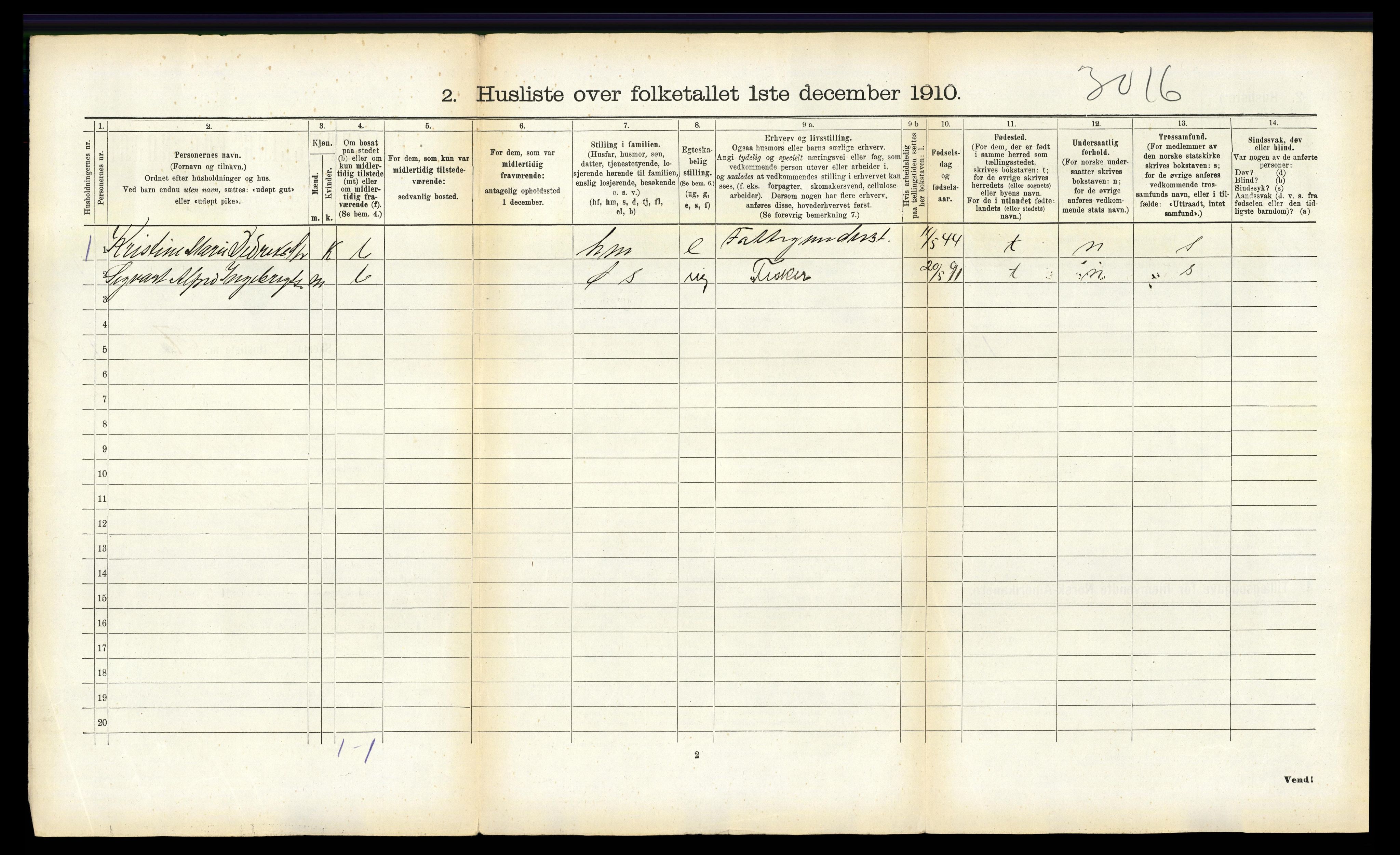 RA, 1910 census for Bø, 1910, p. 306