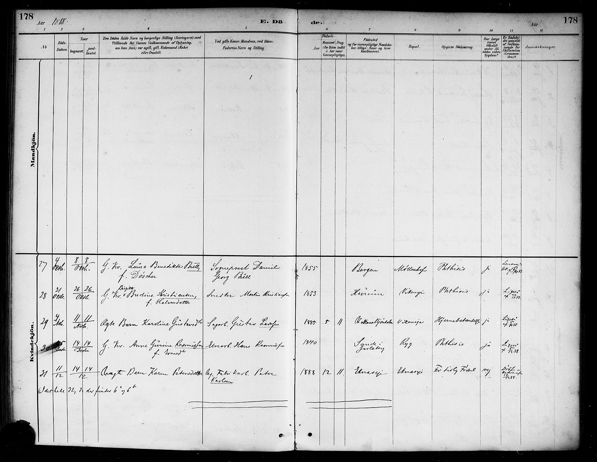 Nedre Eiker kirkebøker, AV/SAKO-A-612/F/Fa/L0003: Parish register (official) no. 3, 1885-1892, p. 178