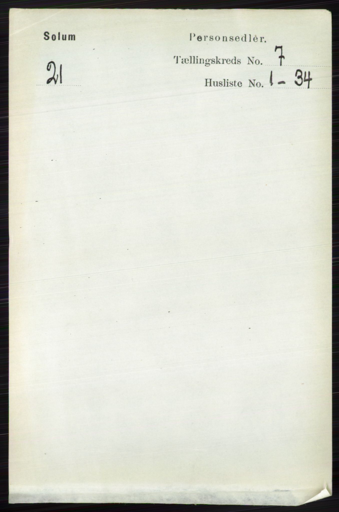 RA, 1891 census for 0818 Solum, 1891, p. 2712