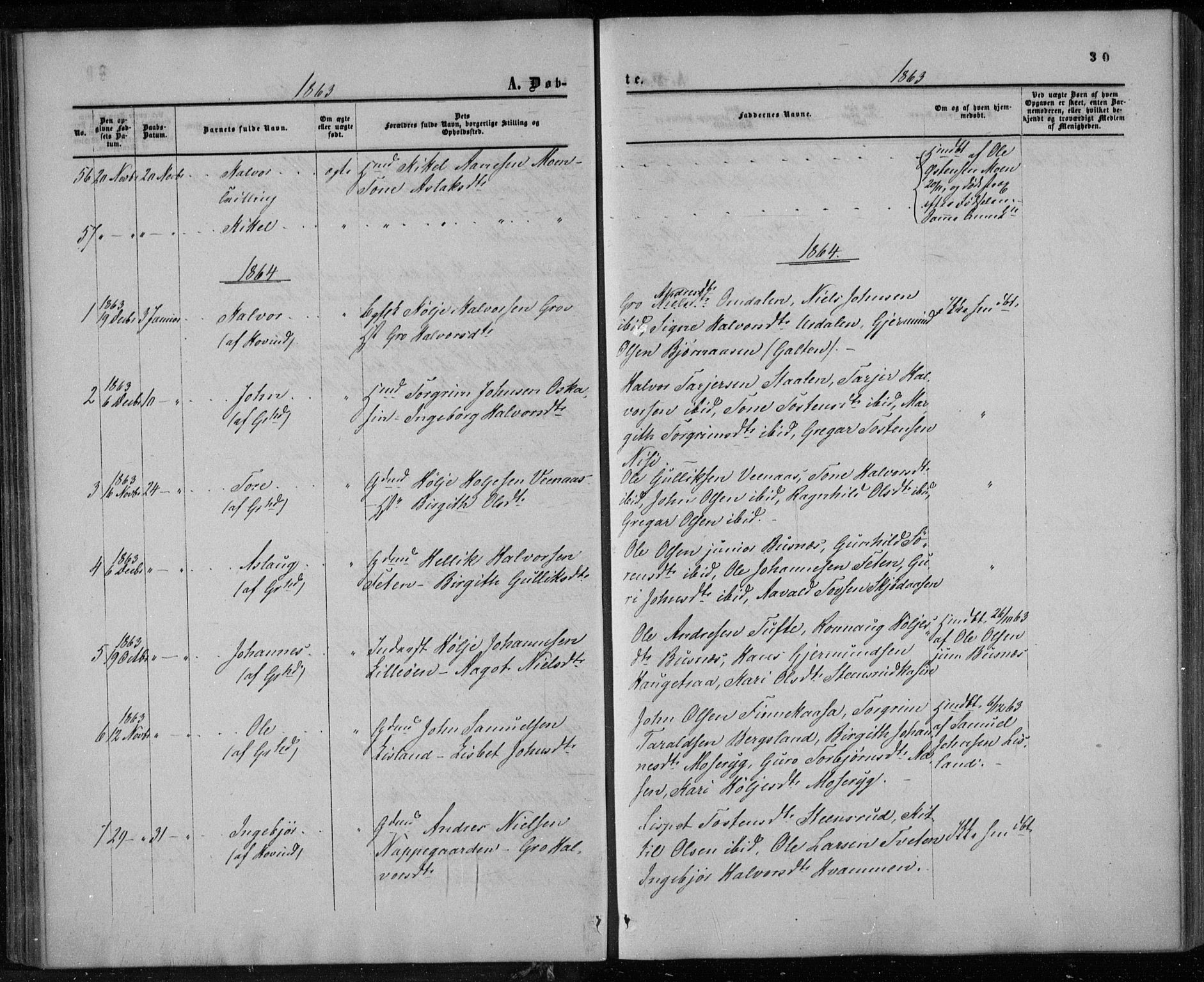 Gransherad kirkebøker, AV/SAKO-A-267/F/Fa/L0003: Parish register (official) no. I 3, 1859-1870, p. 30