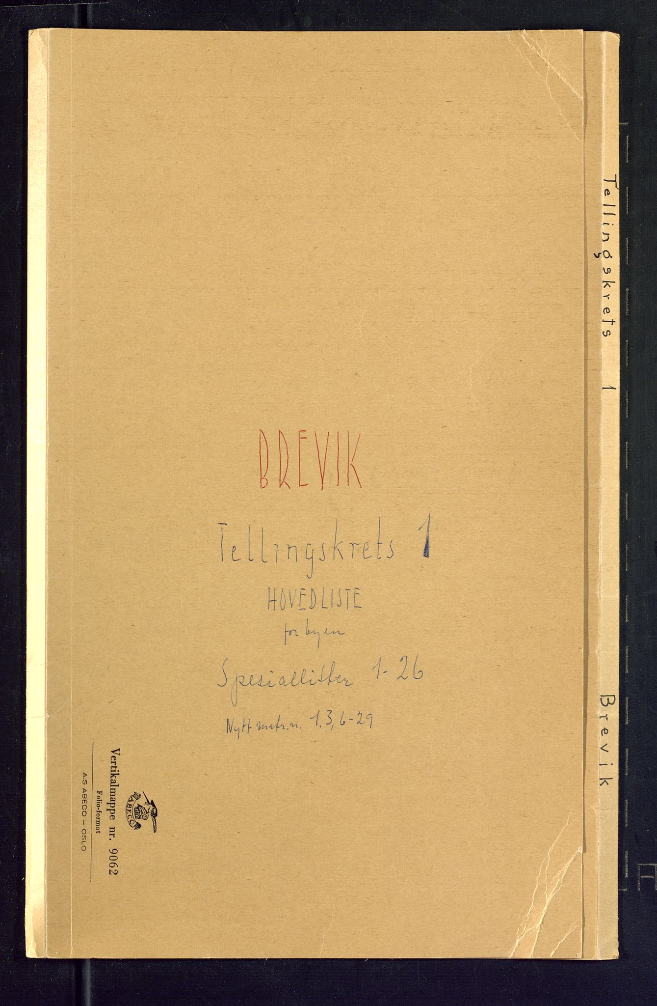 SAKO, 1875 census for 0804P Brevik, 1875, p. 1