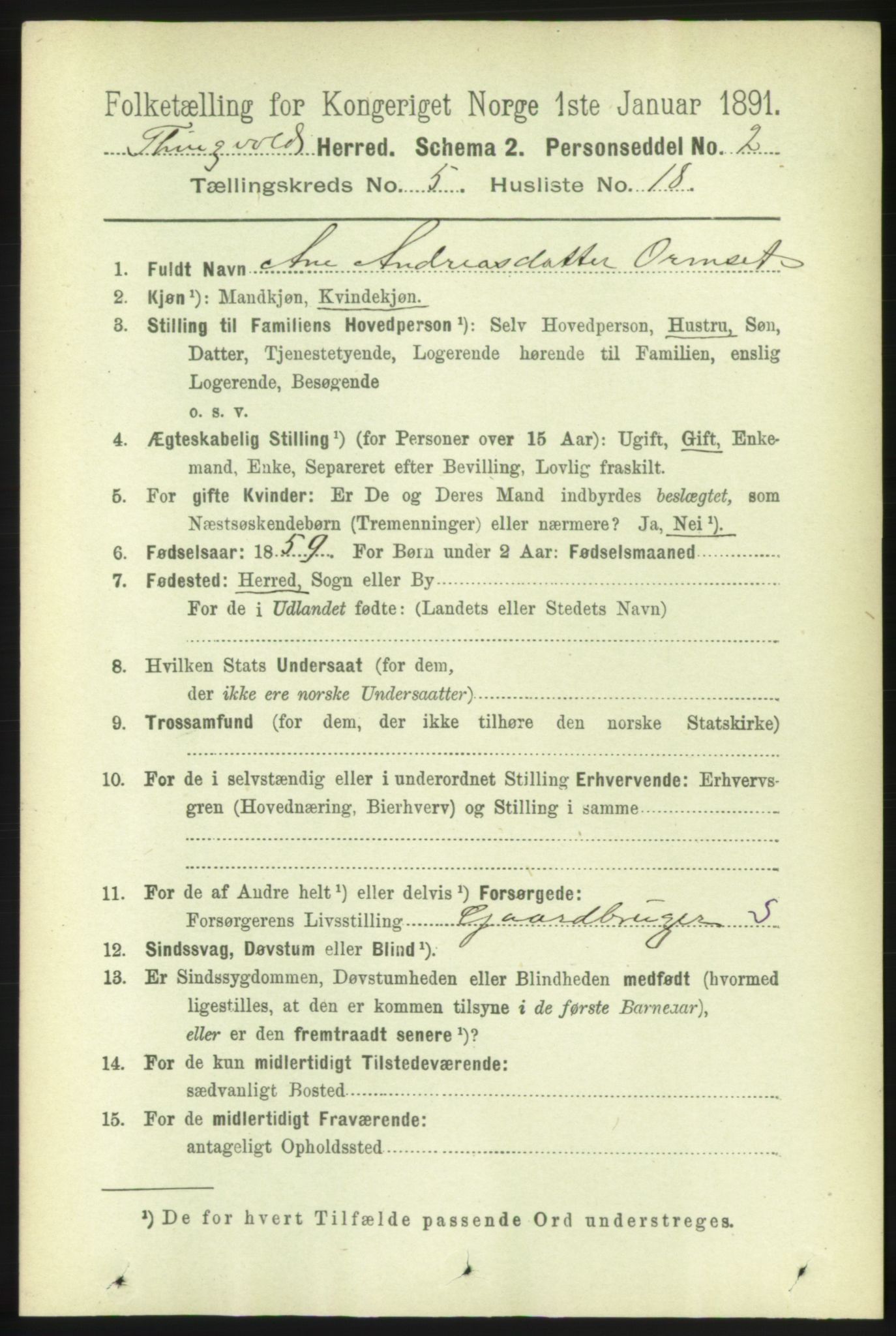 RA, 1891 census for 1560 Tingvoll, 1891, p. 2164