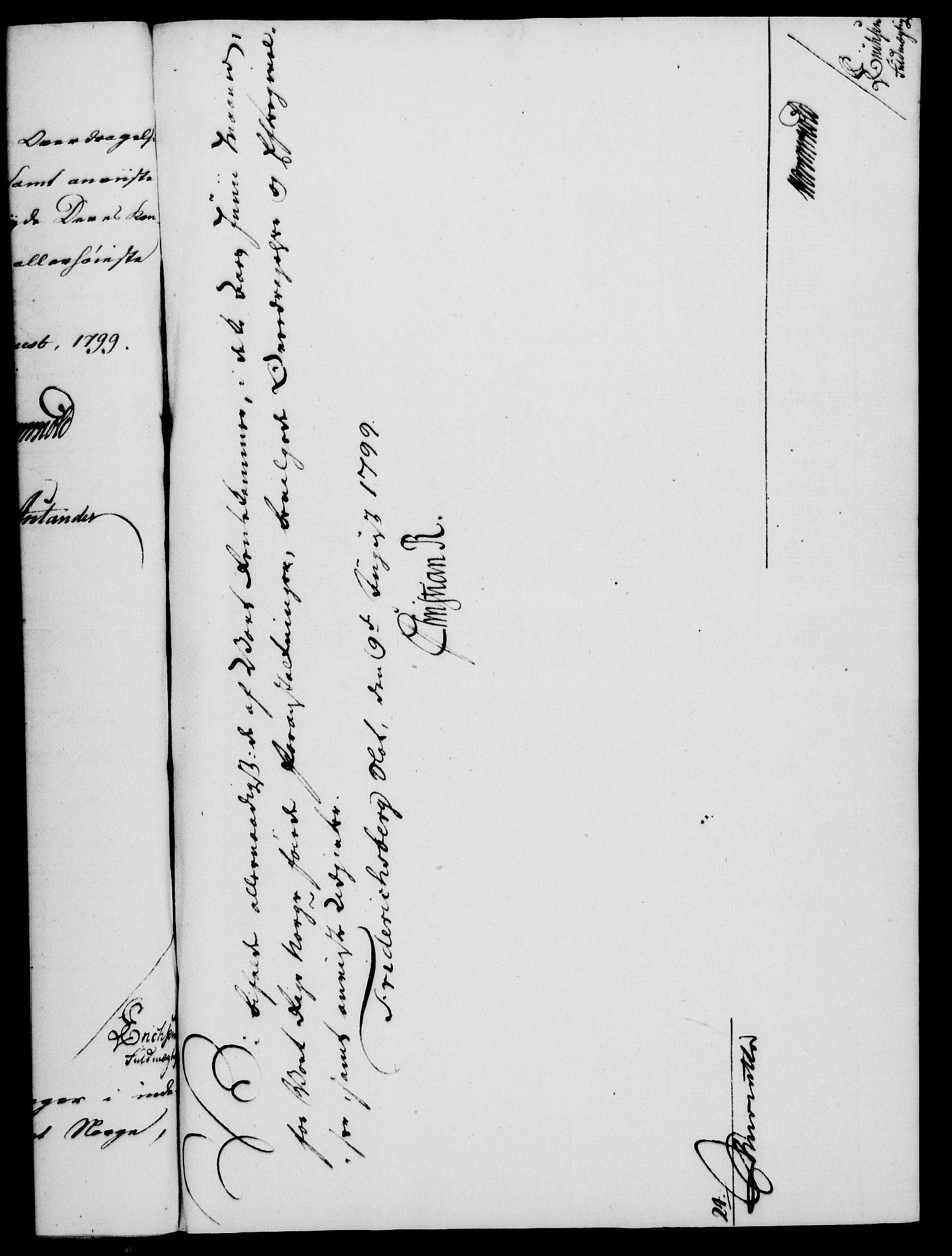 Rentekammeret, Kammerkanselliet, RA/EA-3111/G/Gf/Gfa/L0081: Norsk relasjons- og resolusjonsprotokoll (merket RK 52.81), 1799, p. 499