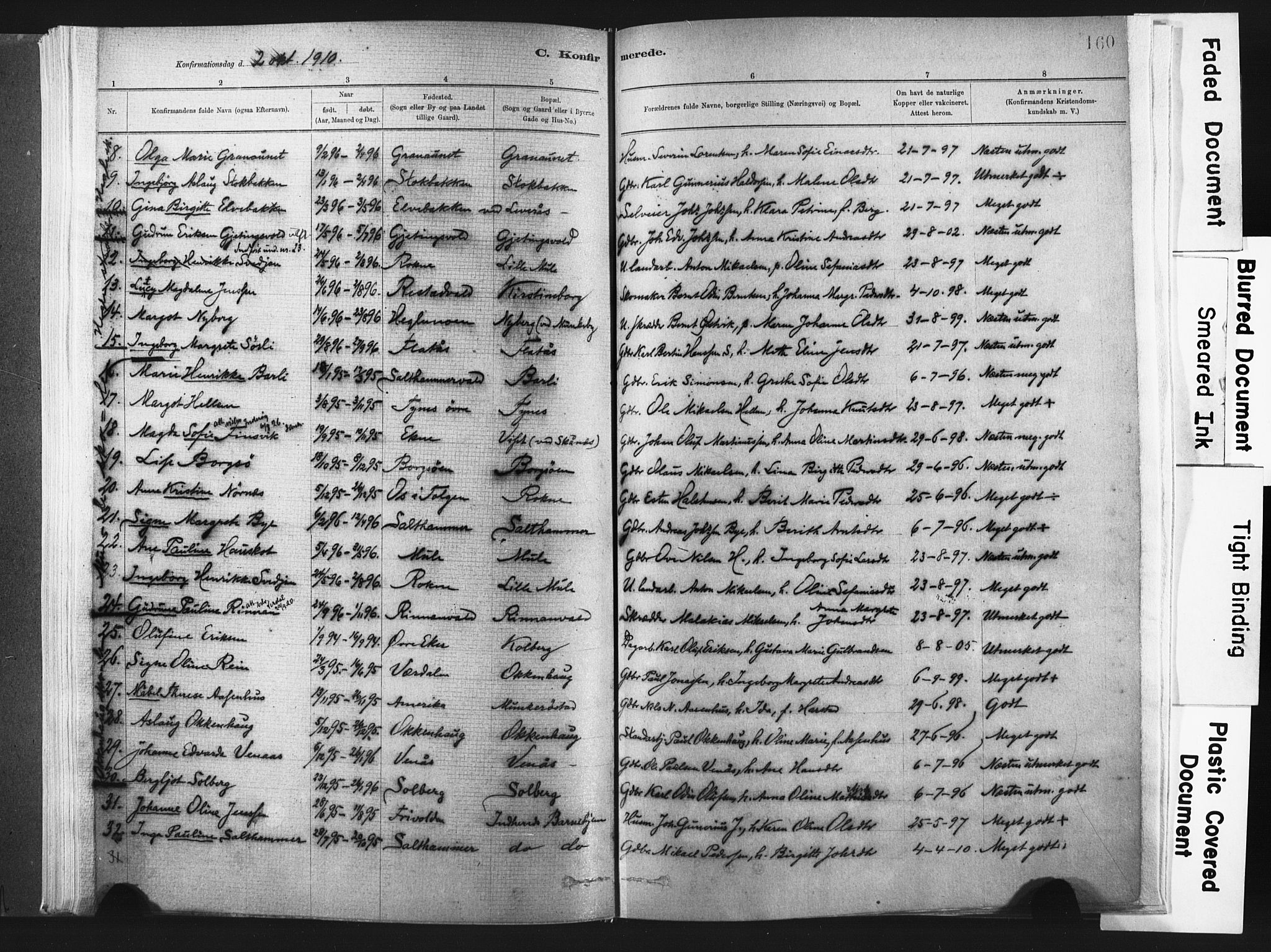 Ministerialprotokoller, klokkerbøker og fødselsregistre - Nord-Trøndelag, SAT/A-1458/721/L0207: Parish register (official) no. 721A02, 1880-1911, p. 160