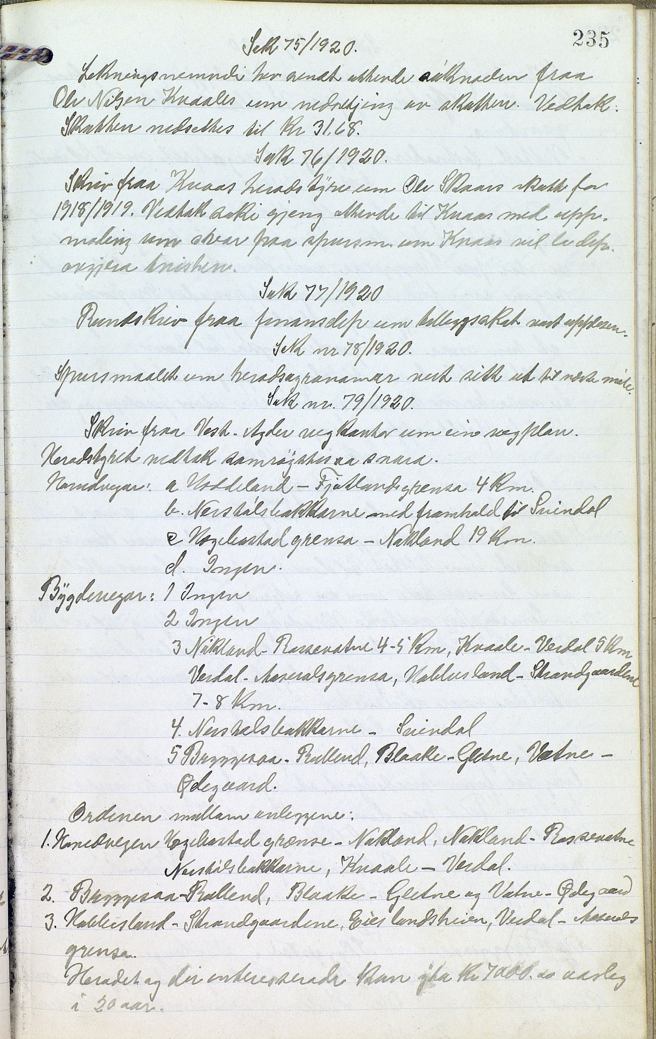 Eiken kommune - Formannskapet, ARKSOR/1034EI120/A/L0001: Møtebok, 1916-1925, p. 235