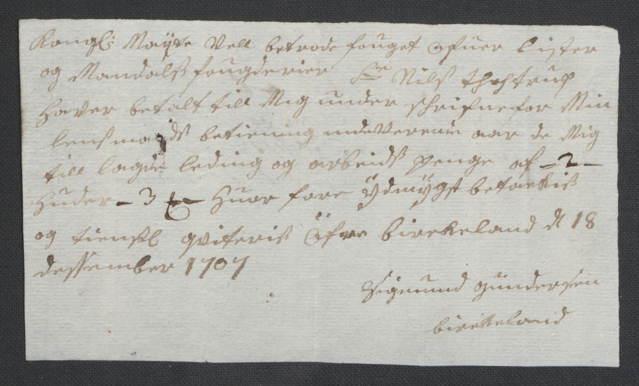 Rentekammeret inntil 1814, Reviderte regnskaper, Fogderegnskap, AV/RA-EA-4092/R43/L2551: Fogderegnskap Lista og Mandal, 1705-1709, p. 485