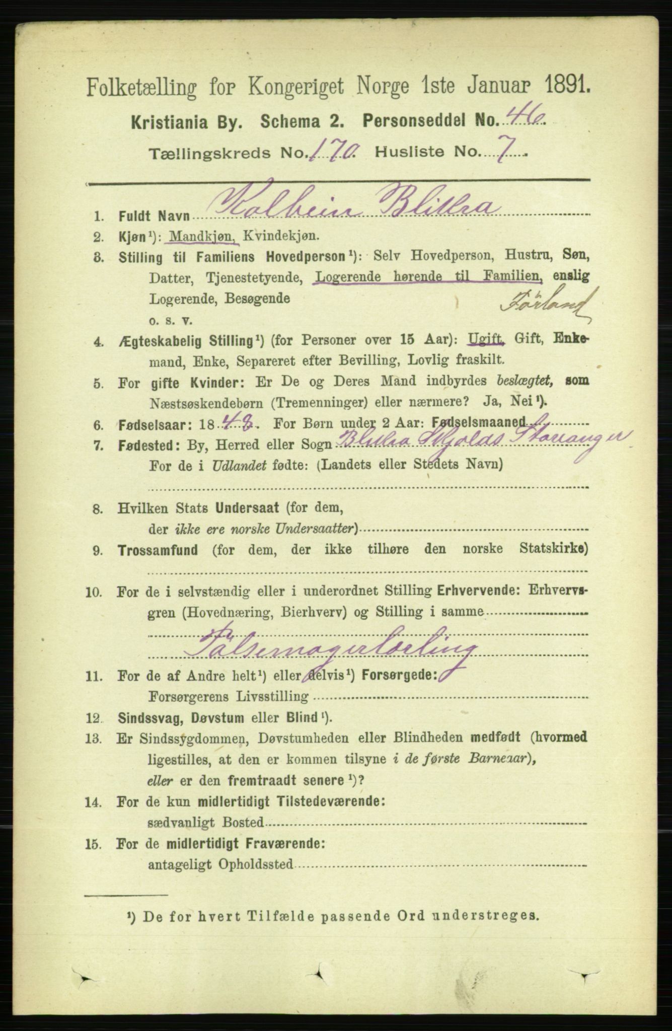 RA, 1891 census for 0301 Kristiania, 1891, p. 99902