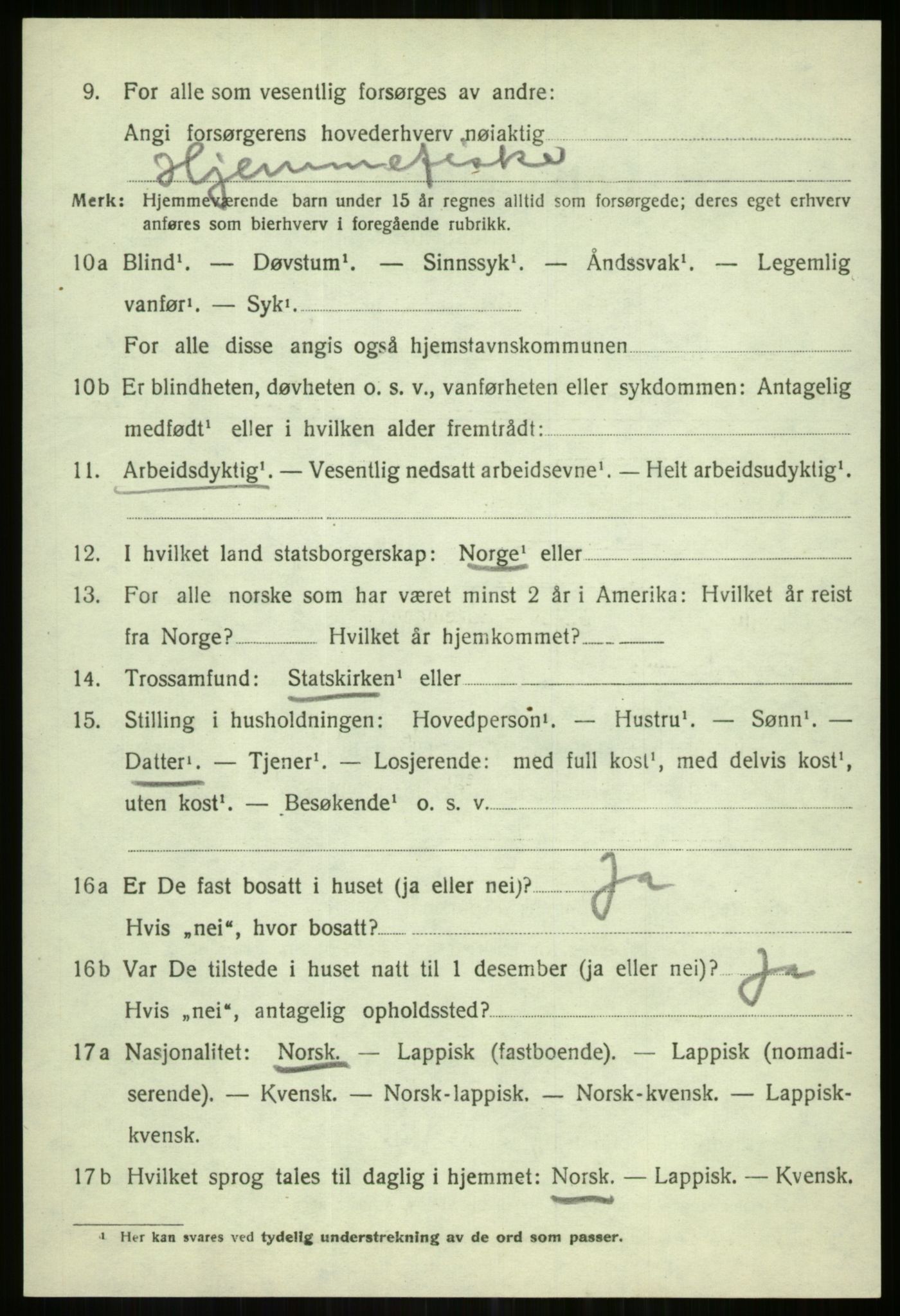 SATØ, 1920 census for Karlsøy, 1920, p. 1698