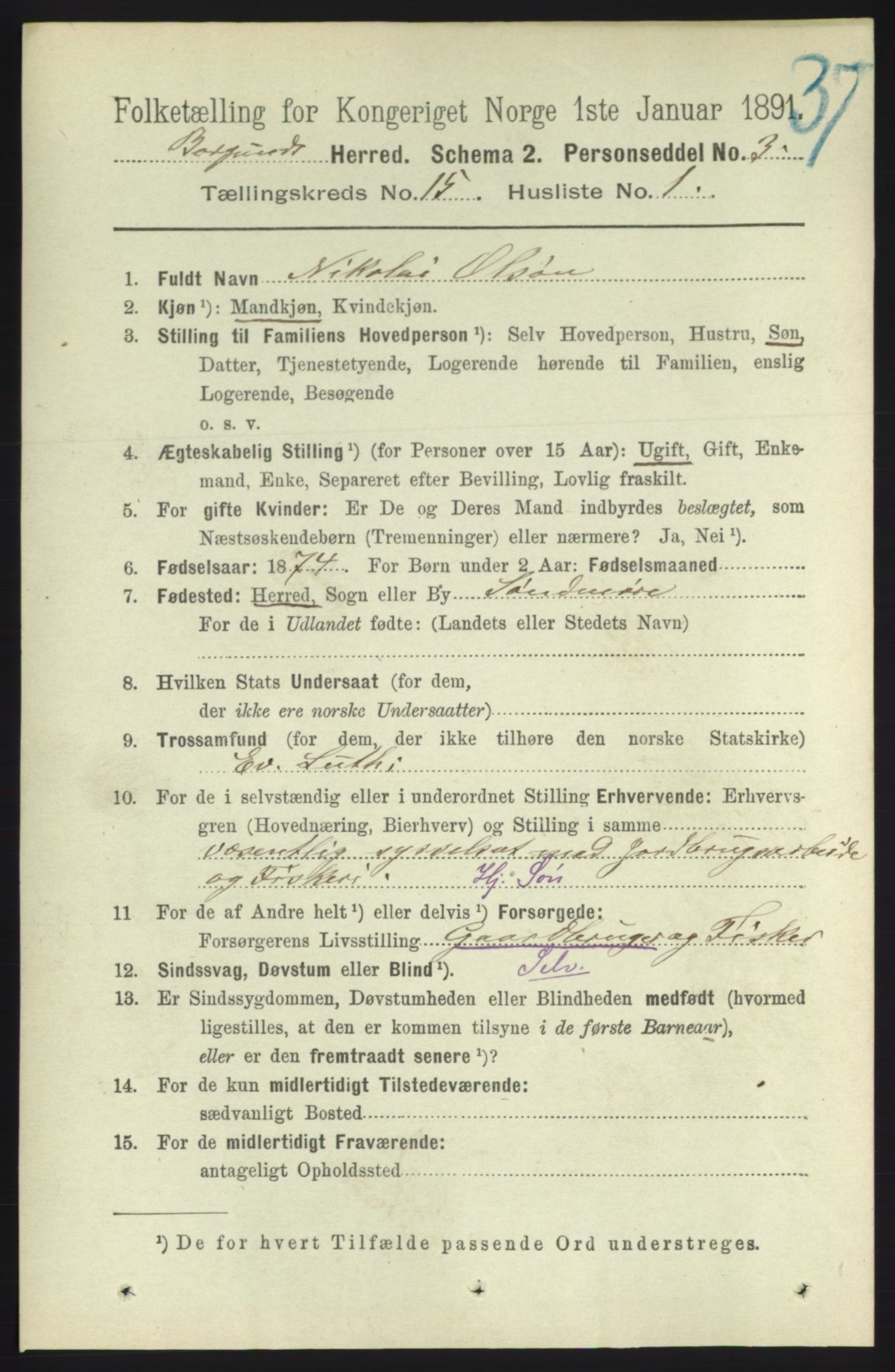 RA, 1891 census for 1531 Borgund, 1891, p. 4480