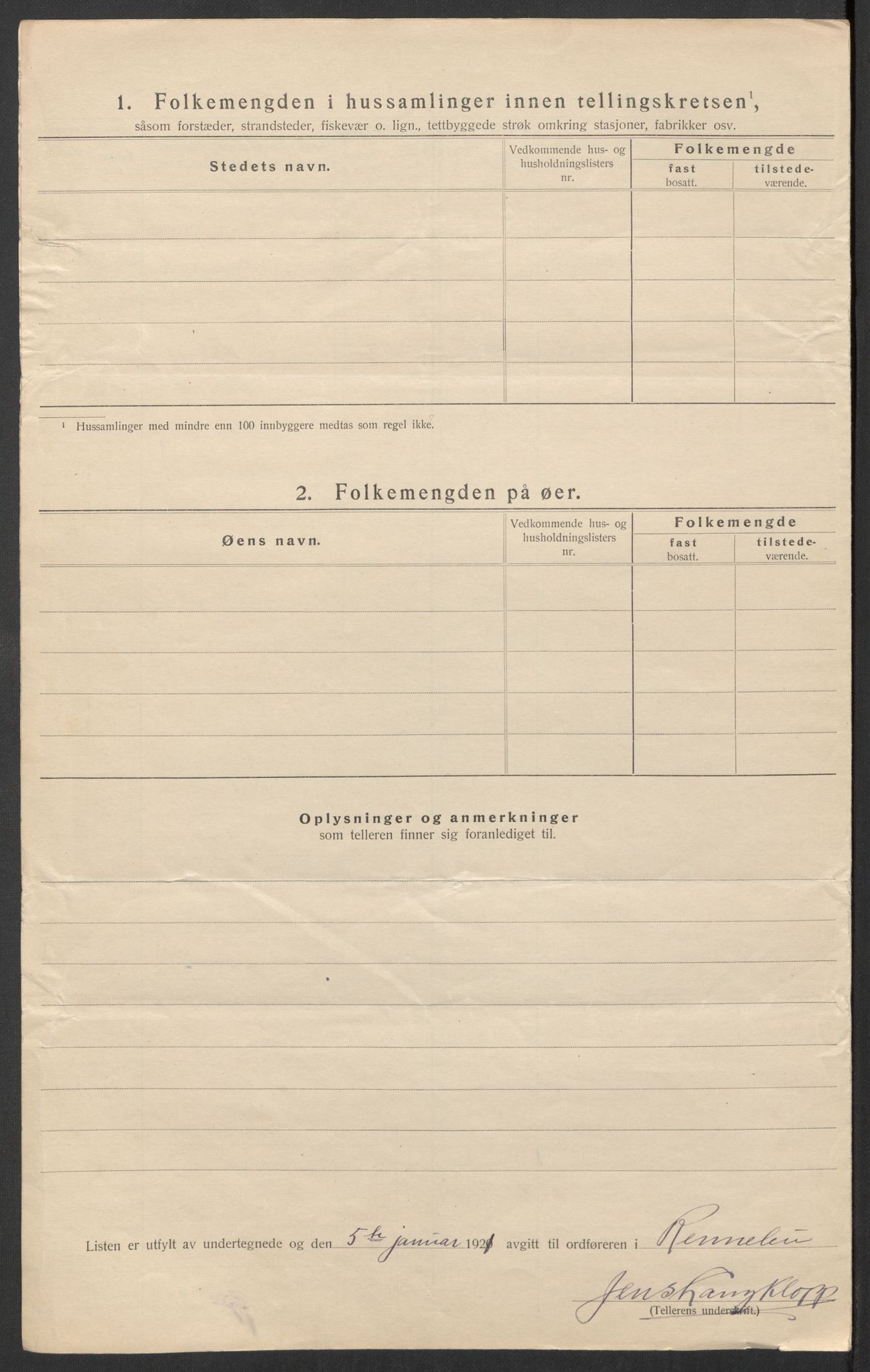 SAT, 1920 census for Rennebu, 1920, p. 26