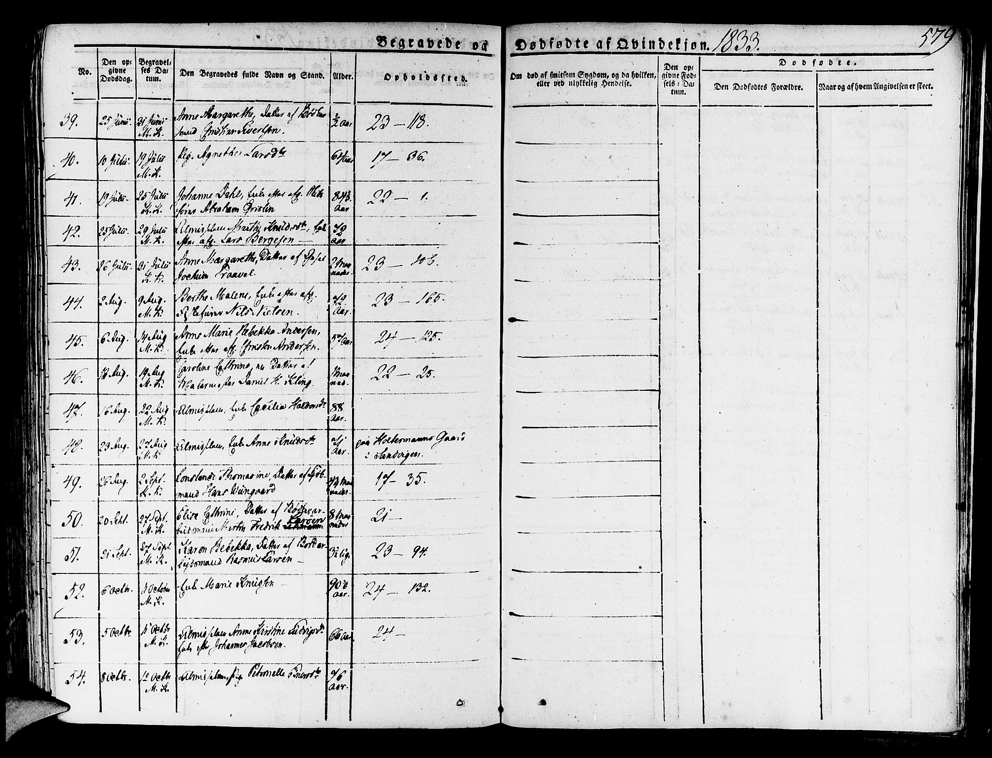 Korskirken sokneprestembete, AV/SAB-A-76101/H/Haa/L0014: Parish register (official) no. A 14, 1823-1835, p. 579