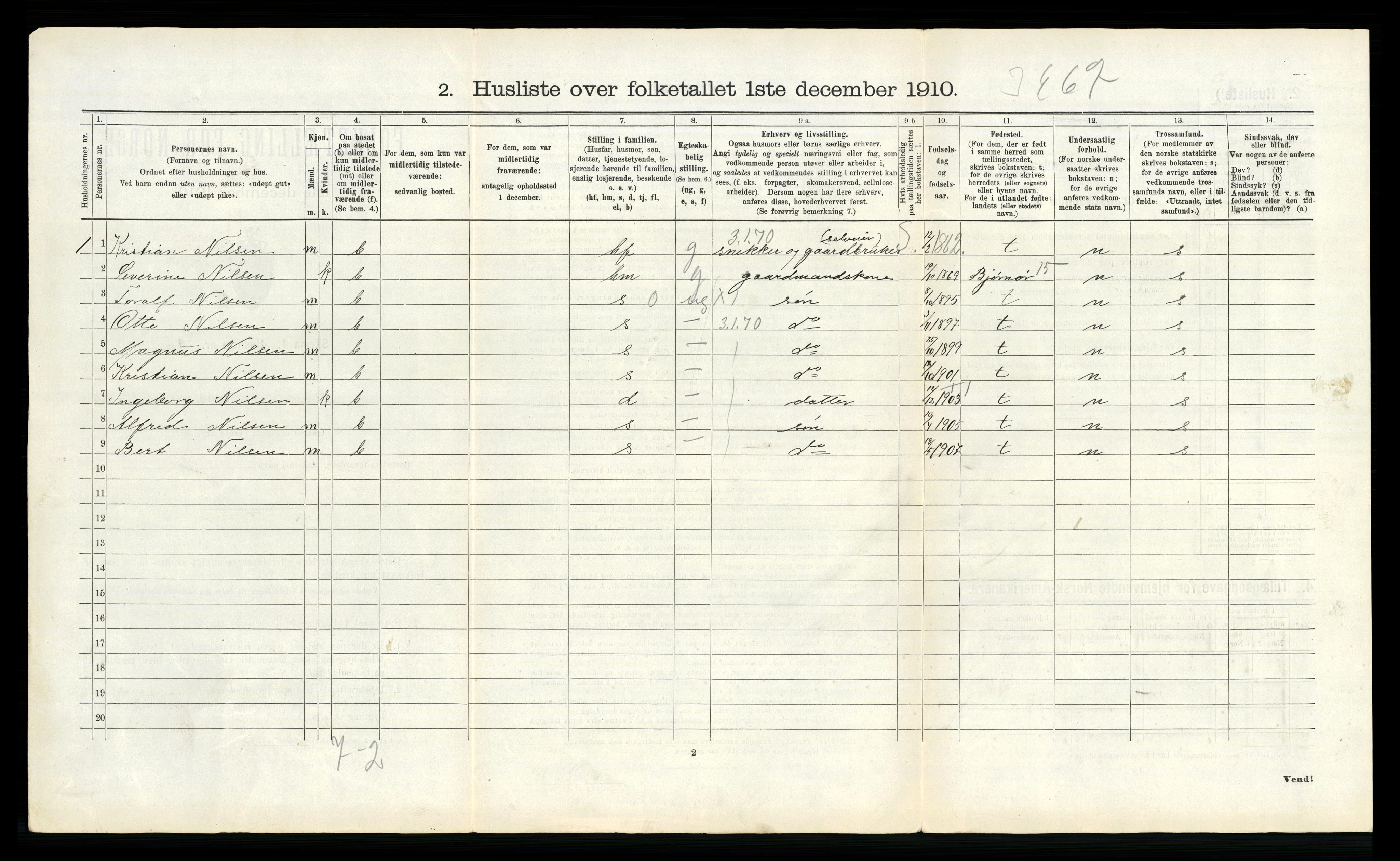 RA, 1910 census for Bodin, 1910, p. 1560