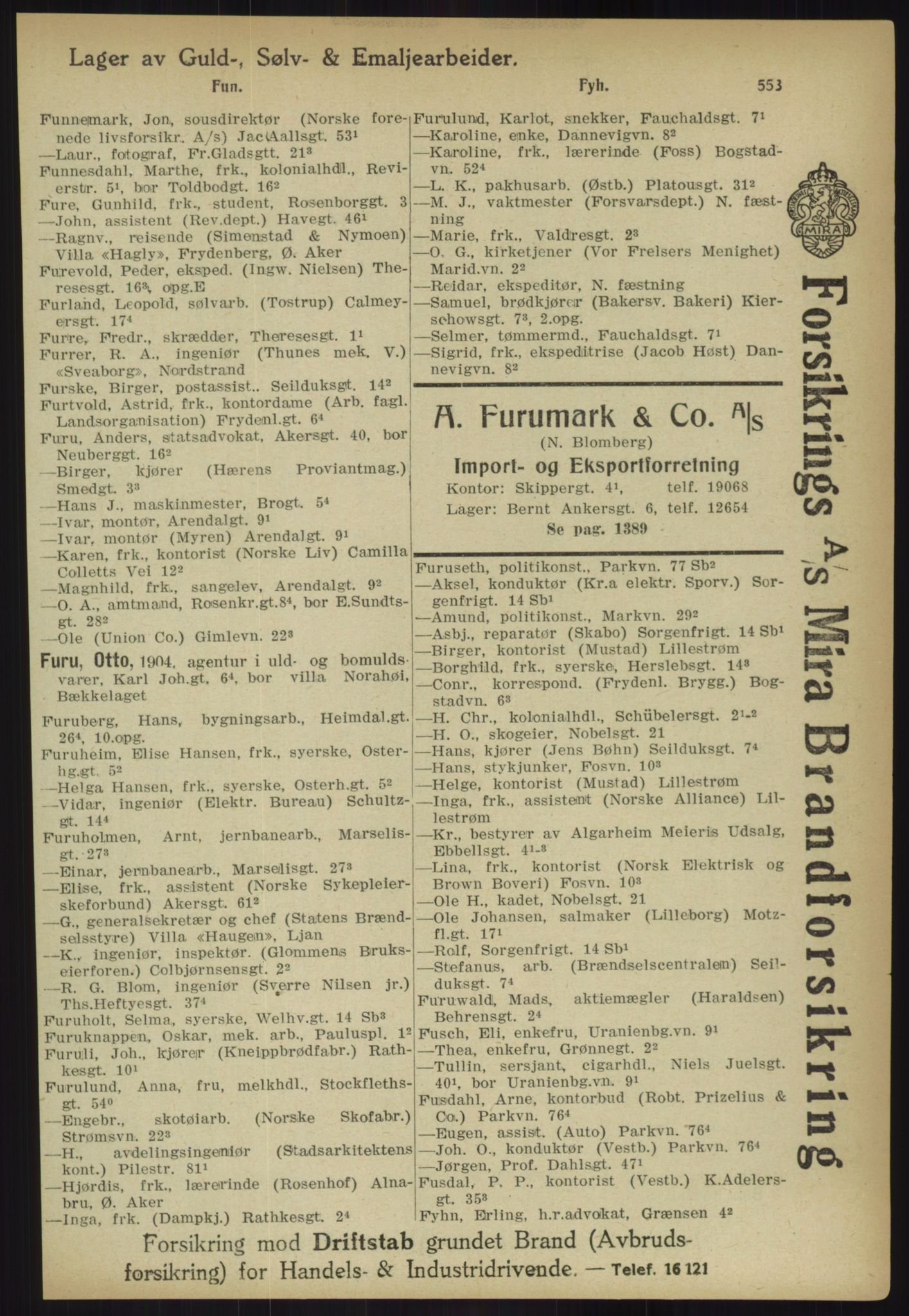 Kristiania/Oslo adressebok, PUBL/-, 1918, p. 578
