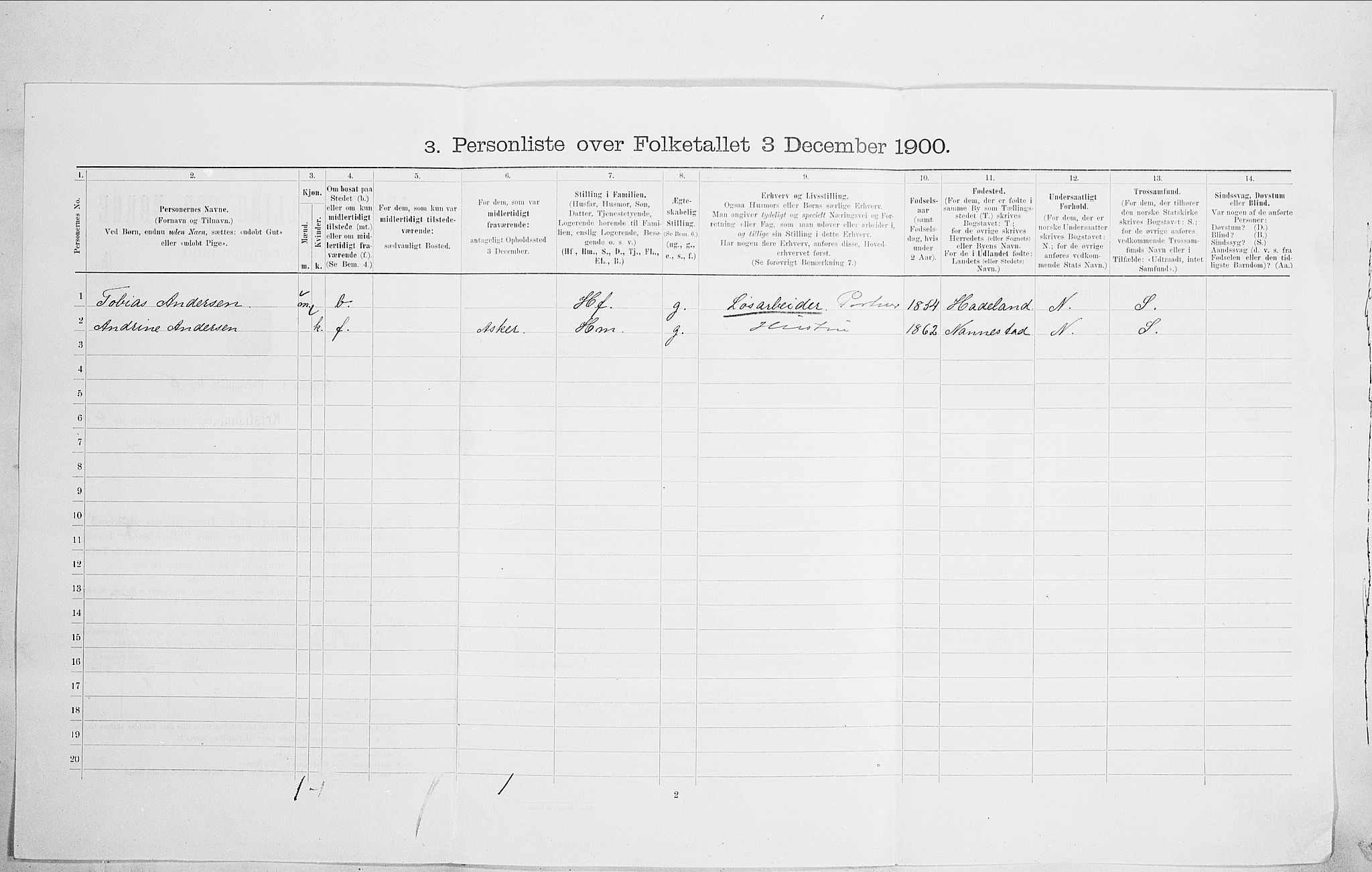 SAO, 1900 census for Kristiania, 1900, p. 102671