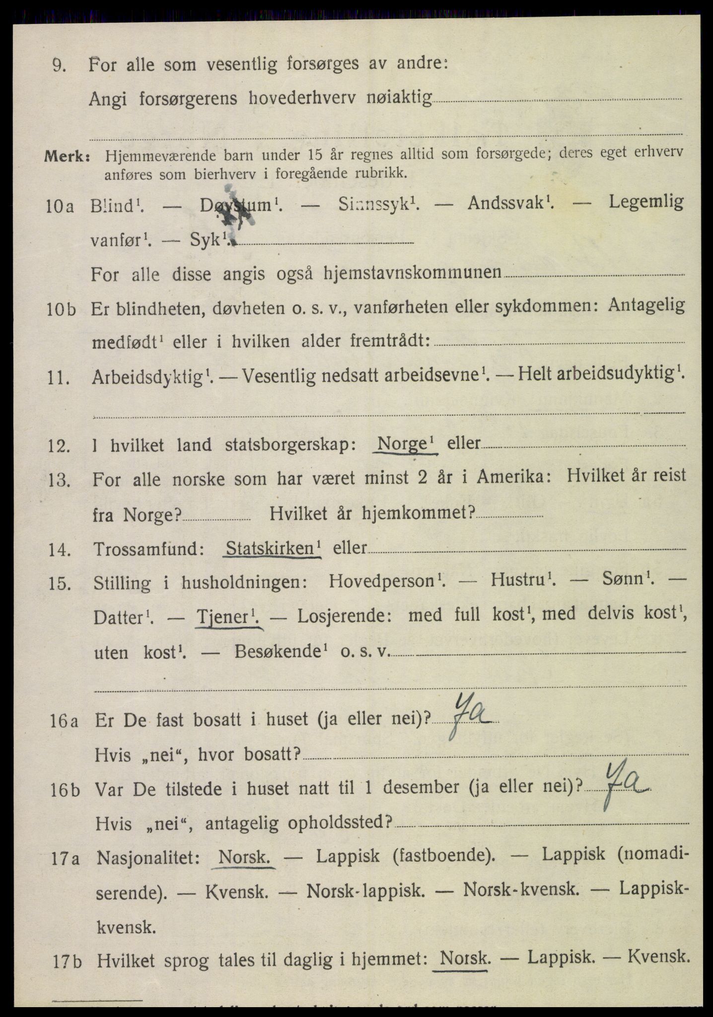 SAT, 1920 census for Brønnøy, 1920, p. 7045