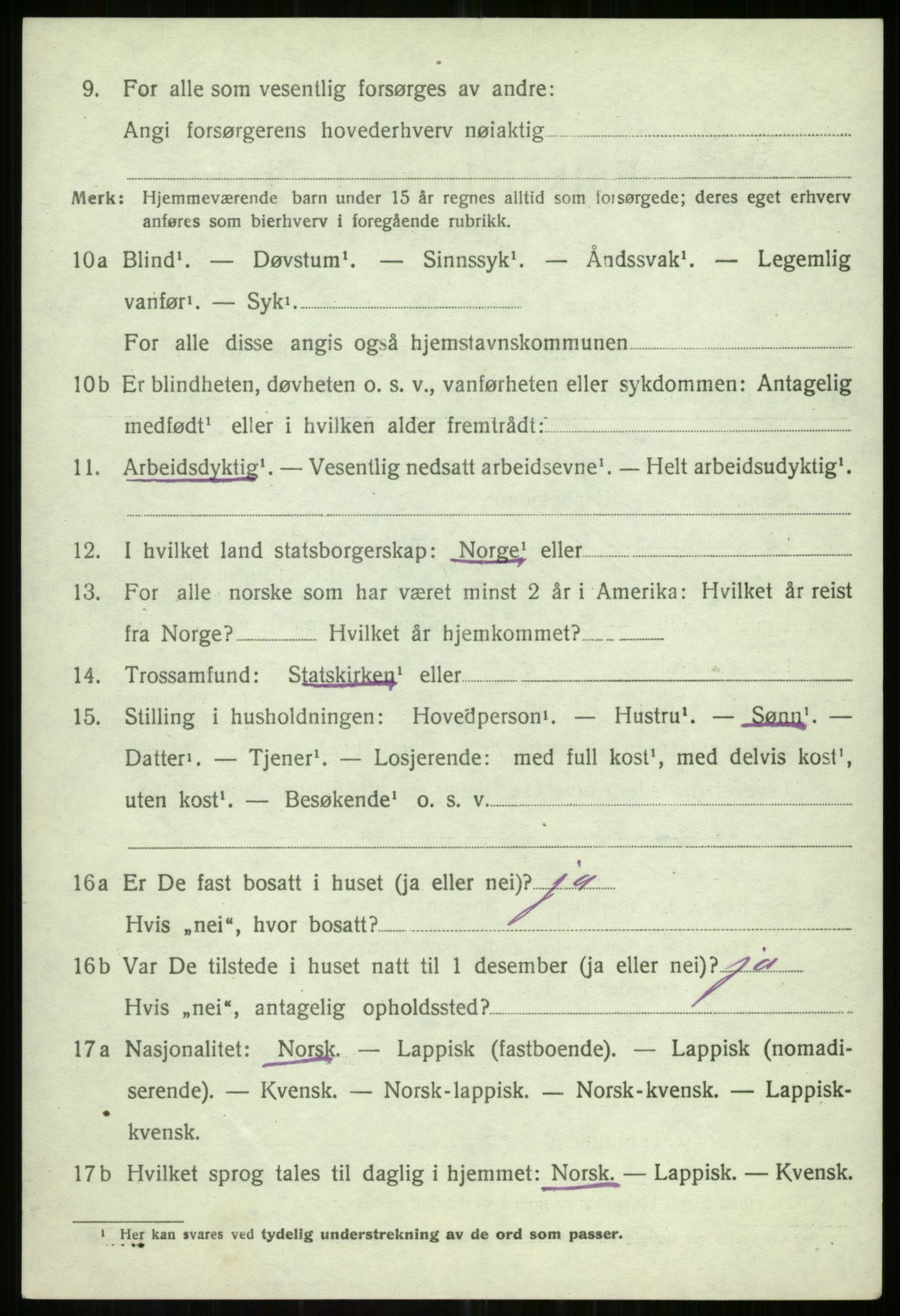 SATØ, 1920 census for Helgøy, 1920, p. 1580