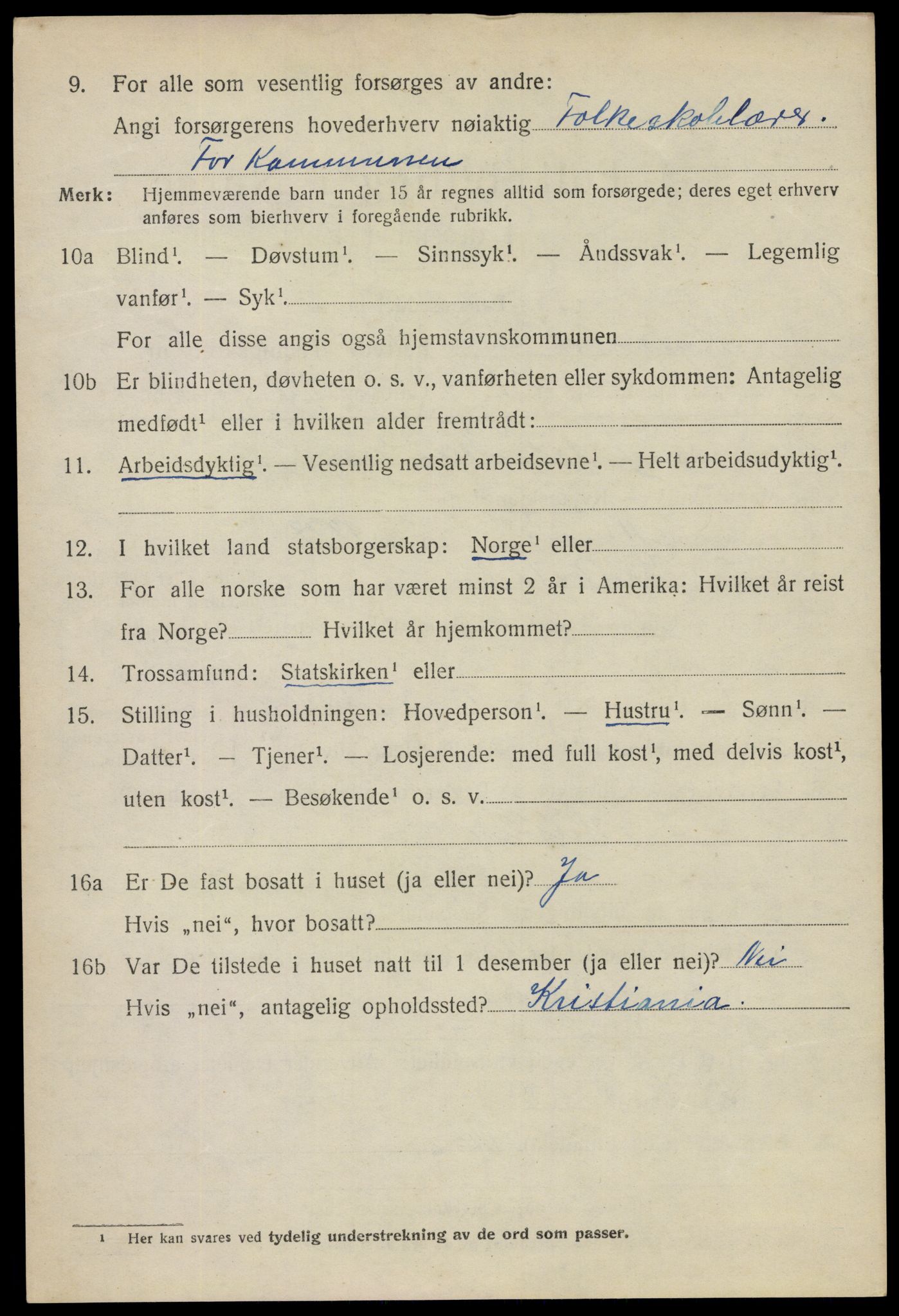 SAO, 1920 census for Degernes, 1920, p. 2743