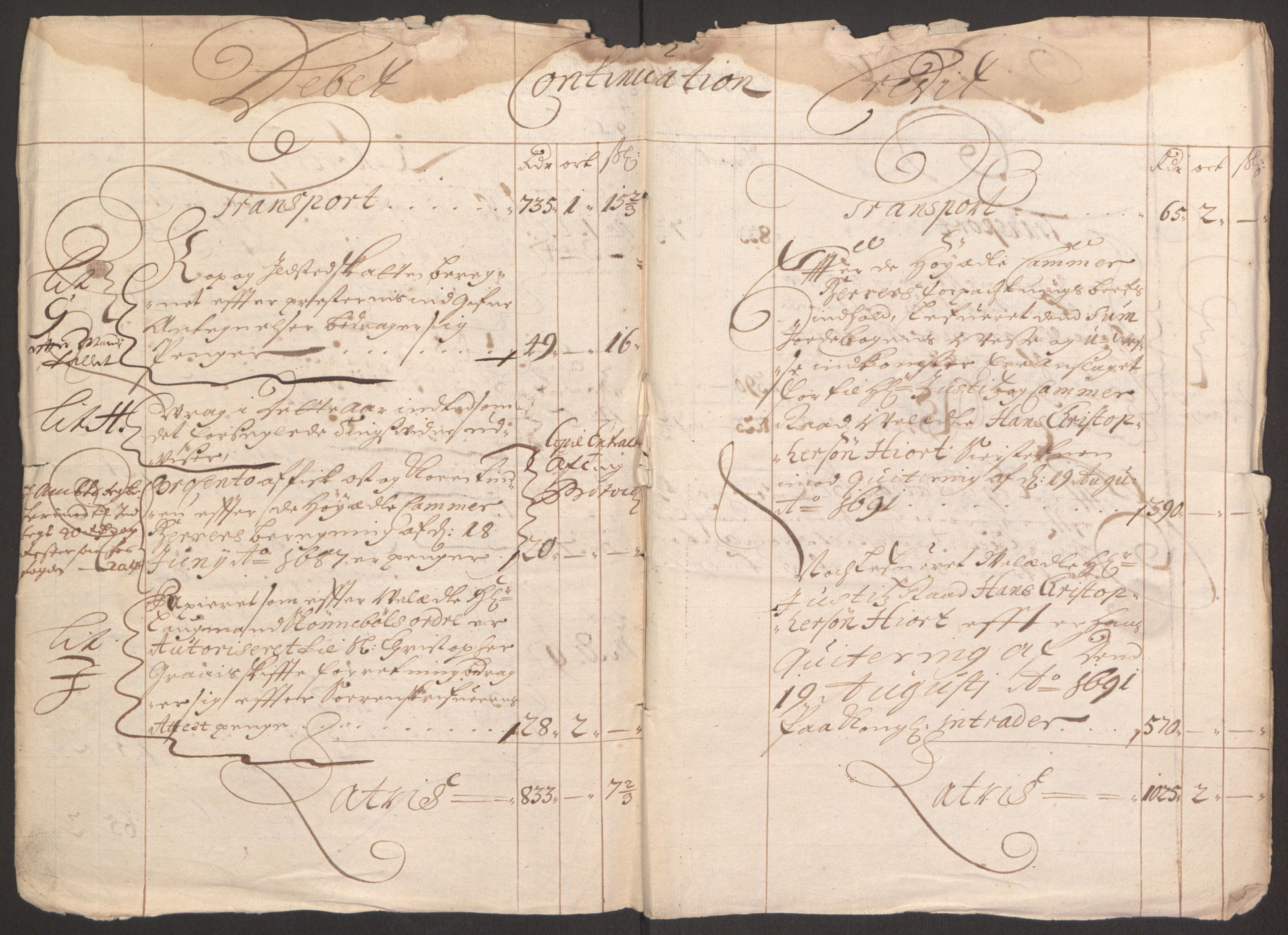 Rentekammeret inntil 1814, Reviderte regnskaper, Fogderegnskap, RA/EA-4092/R67/L4675: Fogderegnskap Vesterålen, Andenes og Lofoten, 1691-1693, p. 6