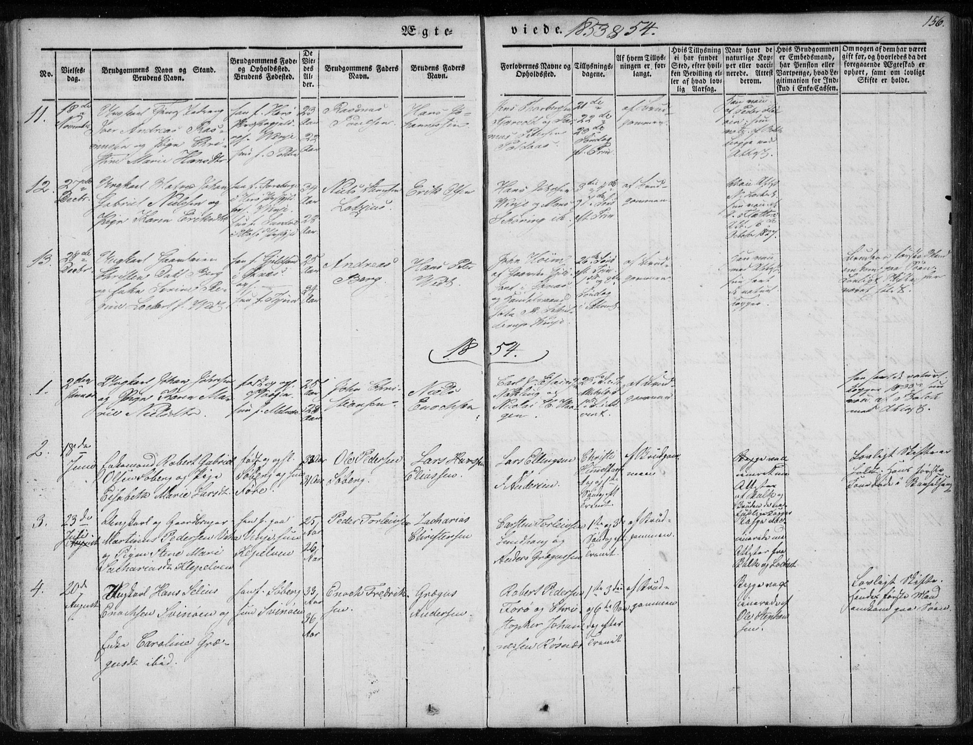 Ministerialprotokoller, klokkerbøker og fødselsregistre - Nordland, AV/SAT-A-1459/891/L1299: Parish register (official) no. 891A04, 1841-1856, p. 156