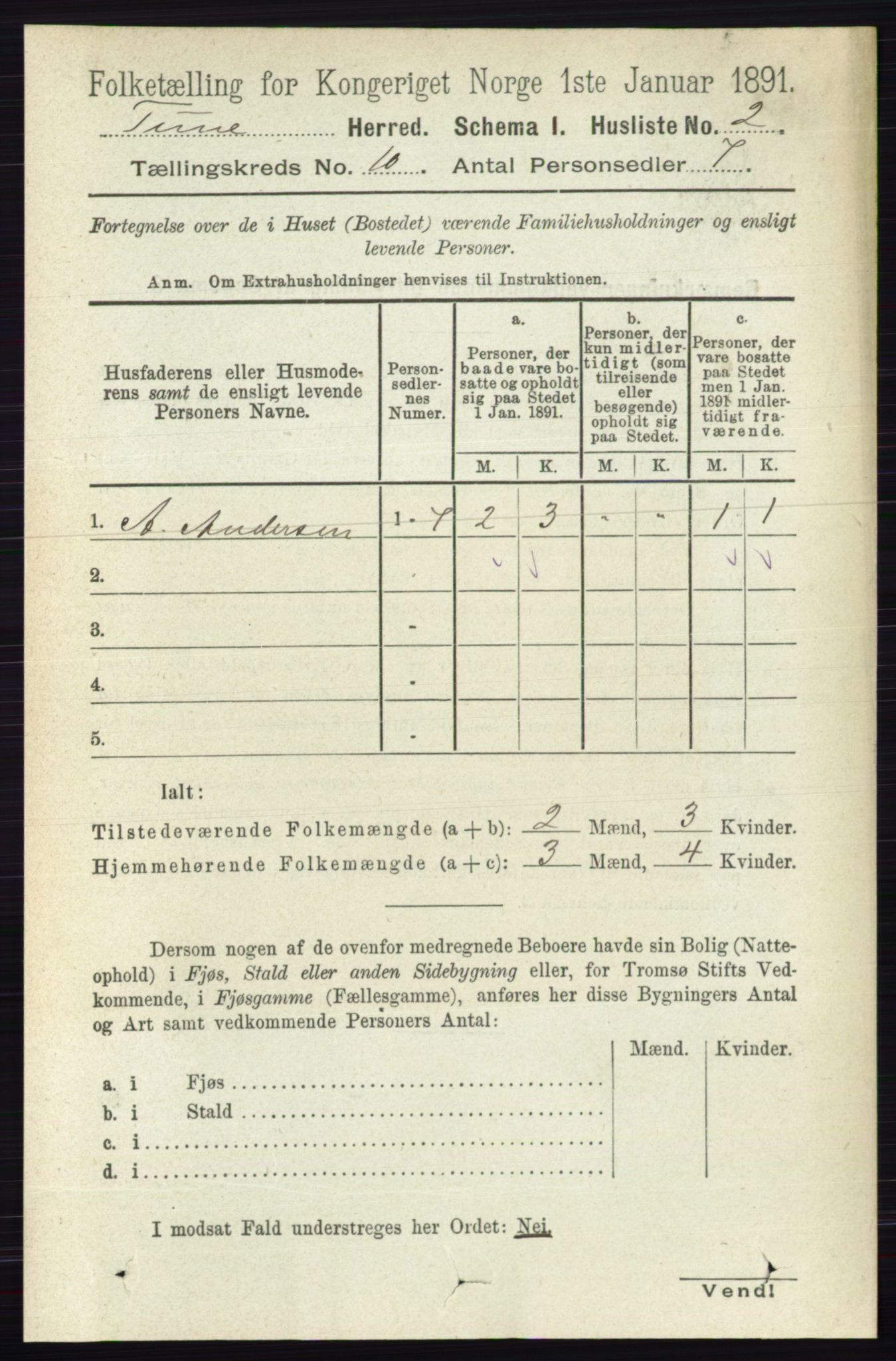 RA, 1891 census for 0130 Tune, 1891, p. 6506