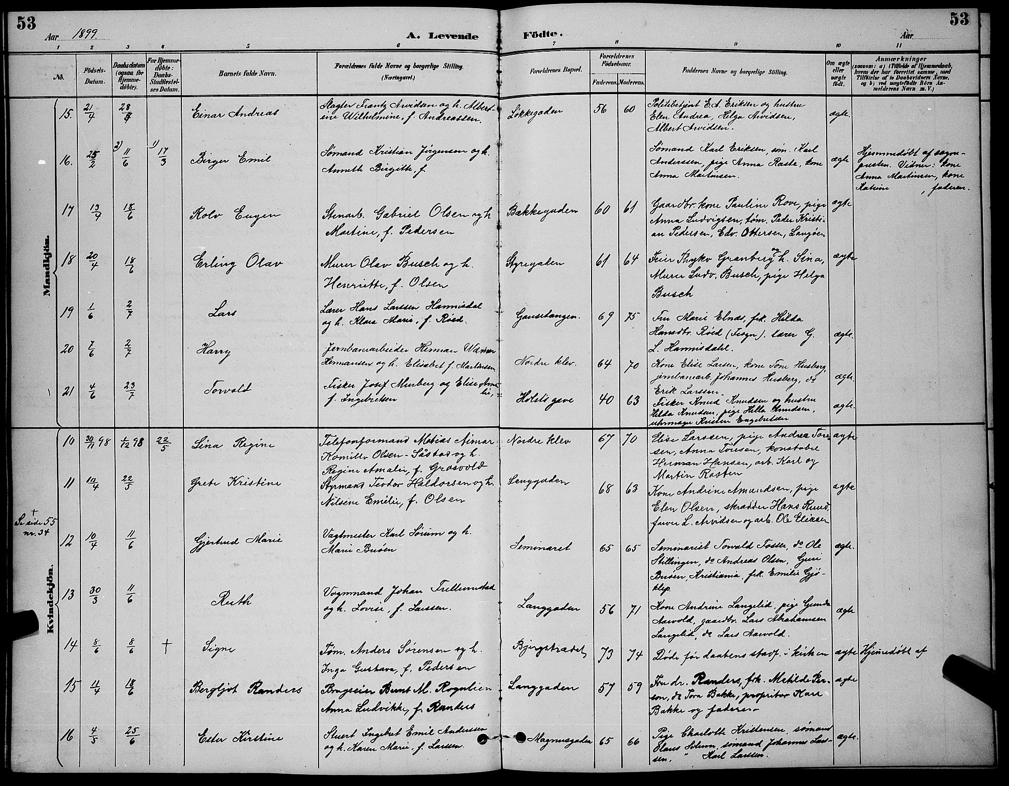 Holmestrand kirkebøker, AV/SAKO-A-346/G/Ga/L0005: Parish register (copy) no. 5, 1889-1901, p. 53