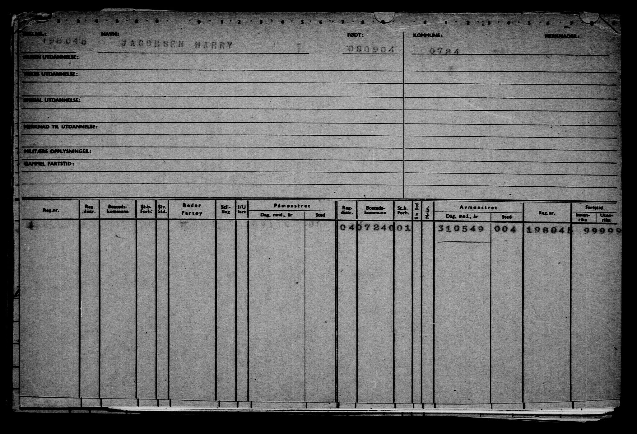 Direktoratet for sjømenn, RA/S-3545/G/Gb/L0055: Hovedkort, 1904, p. 349