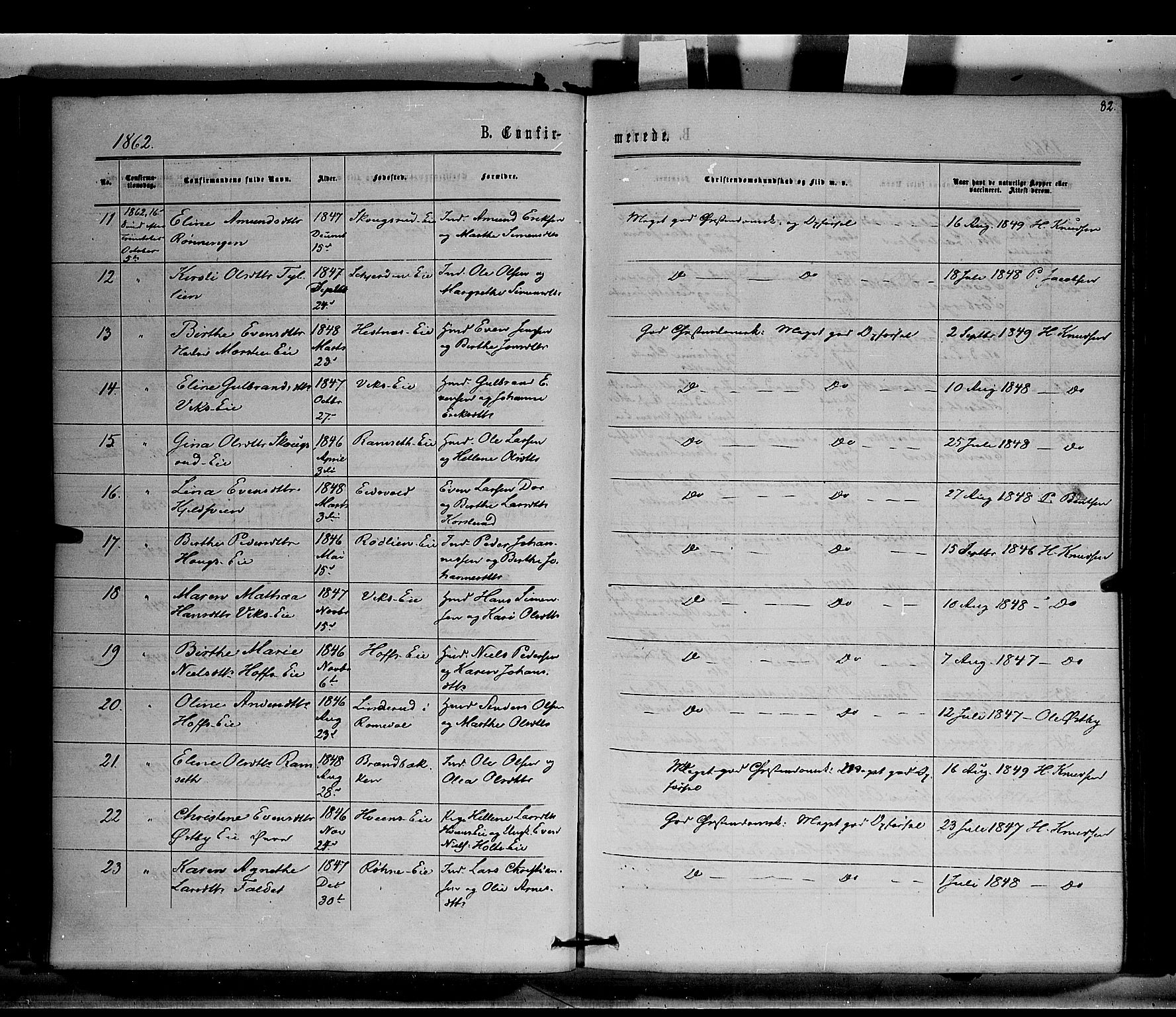 Stange prestekontor, SAH/PREST-002/K/L0014: Parish register (official) no. 14, 1862-1879, p. 82