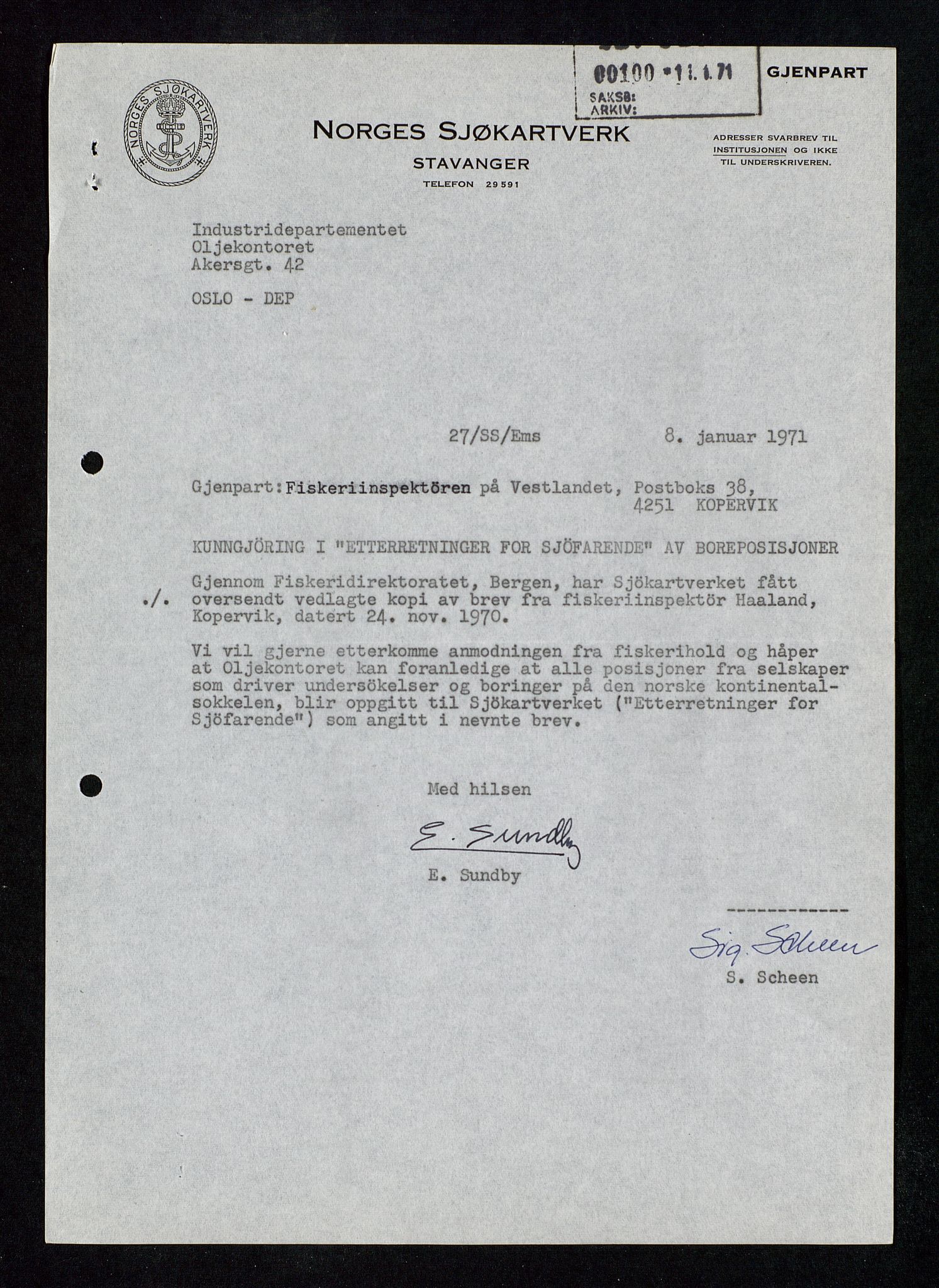 Industridepartementet, Oljekontoret, AV/SAST-A-101348/Db/L0004: Simulering, havmiljø og dykking, 1966-1973, p. 318