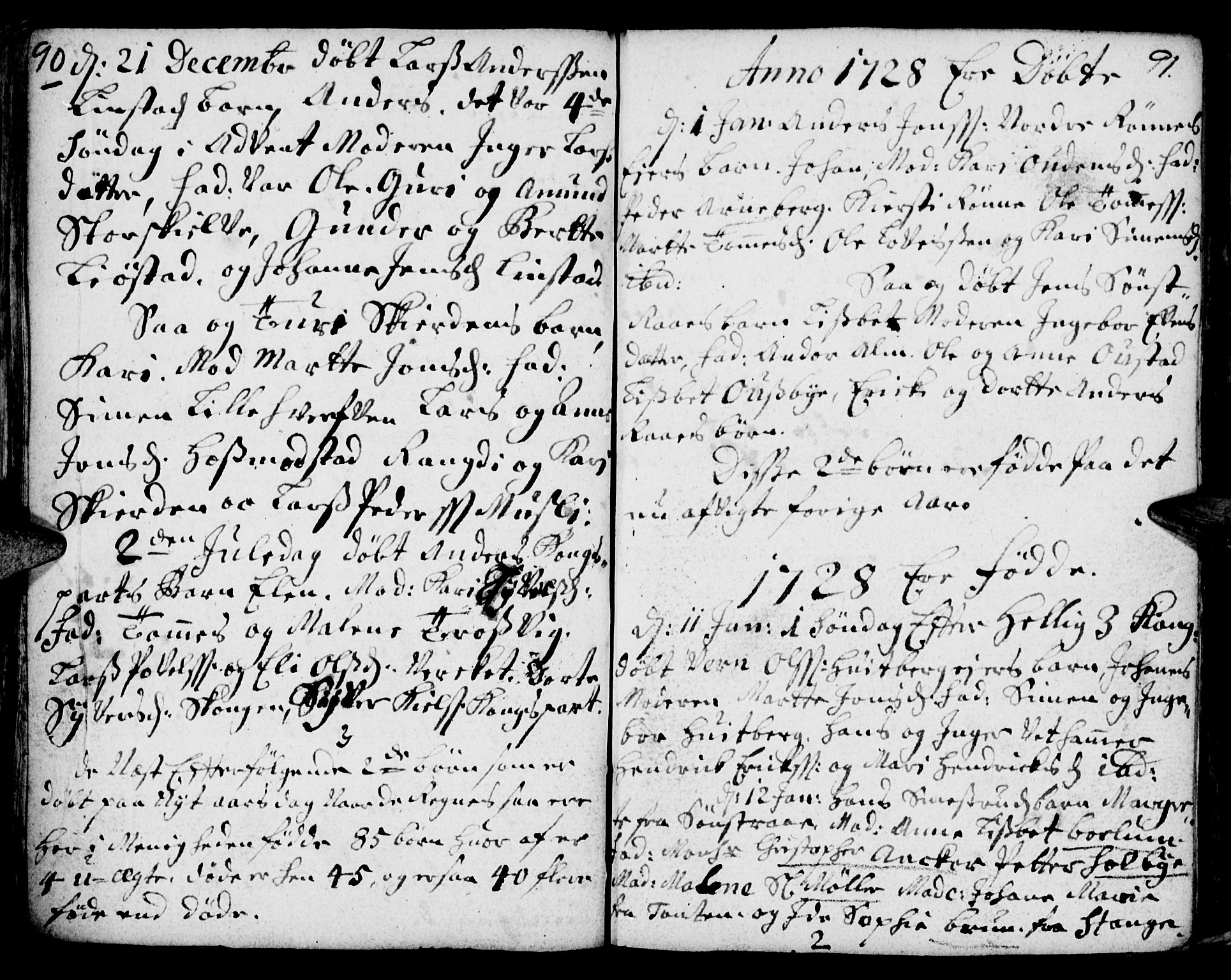 Stange prestekontor, AV/SAH-PREST-002/K/L0002: Parish register (official) no. 2, 1724-1740, p. 90-91