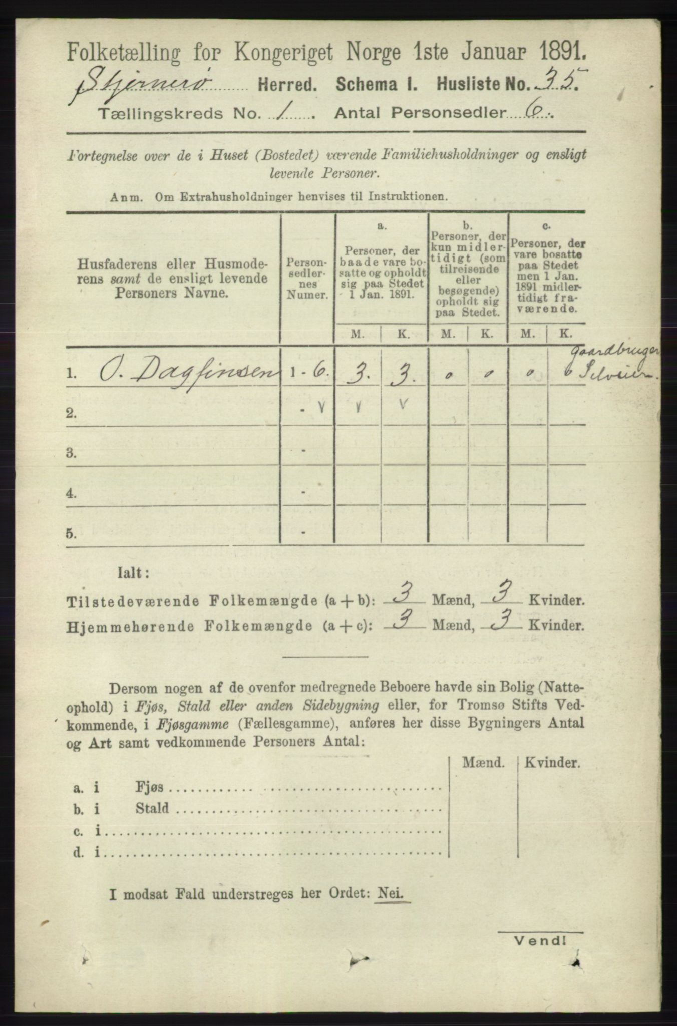 RA, 1891 census for 1140 Sjernarøy, 1891, p. 50