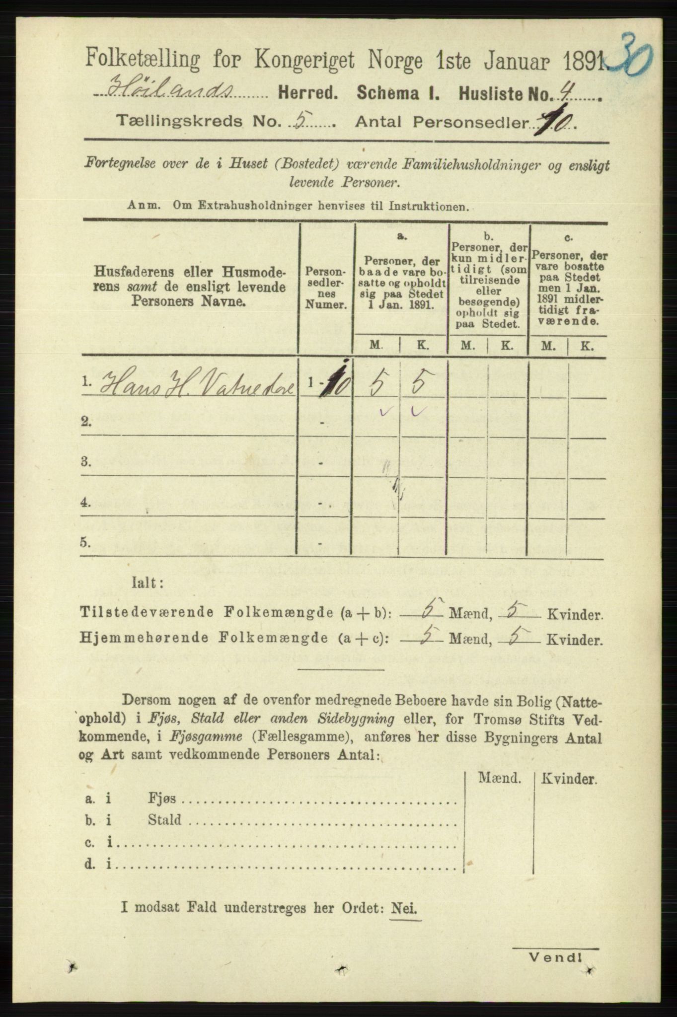 RA, 1891 census for 1123 Høyland, 1891, p. 1469