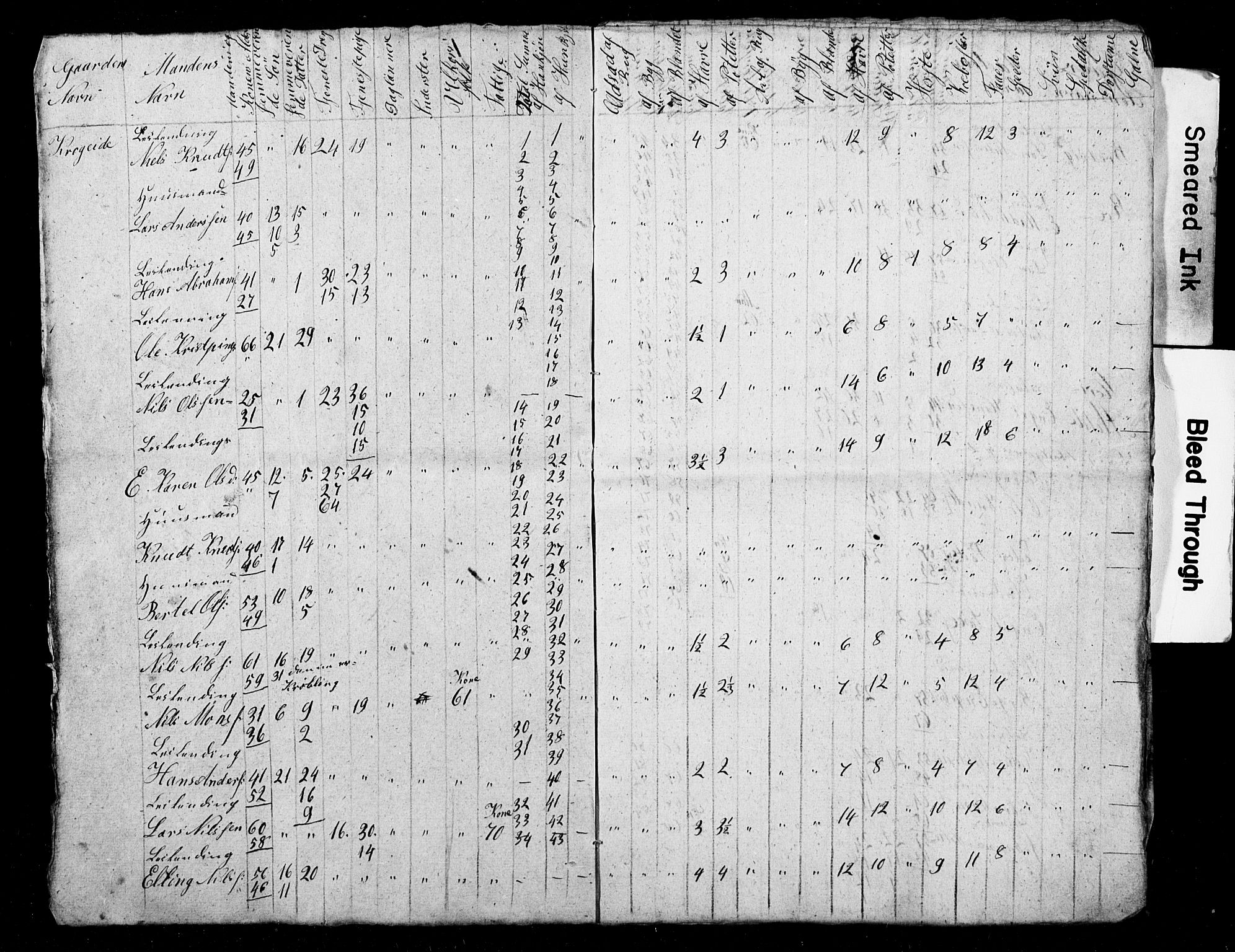 , Census 1845 for Fana, 1845, p. 15