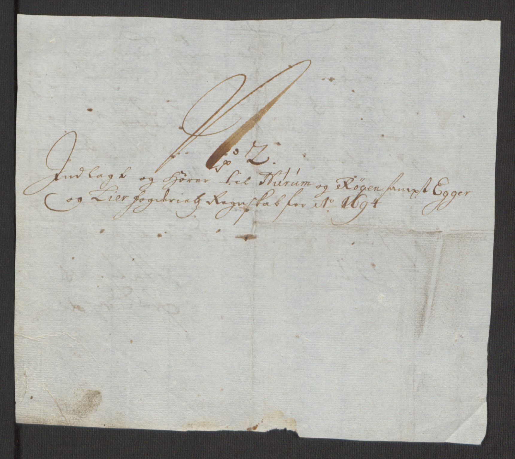 Rentekammeret inntil 1814, Reviderte regnskaper, Fogderegnskap, AV/RA-EA-4092/R30/L1694: Fogderegnskap Hurum, Røyken, Eiker og Lier, 1694-1696, p. 18